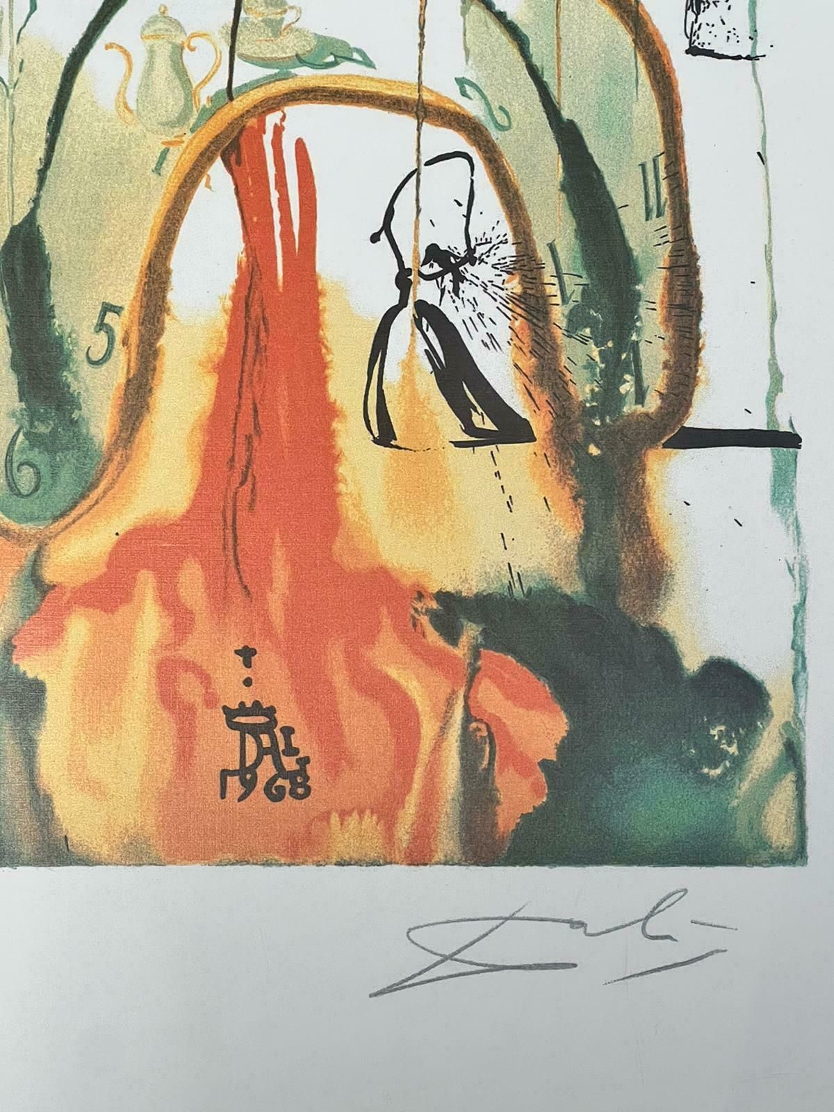 Golden Tree With Butterflies Limited Edition Colored Lithograph After Dali photo furniture