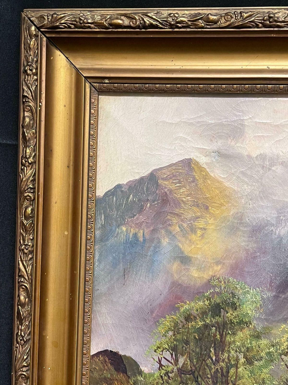 F. E. Jamiesonantique Scottish Highland Landscape Oil Painting Full Spate River In Mountains photo for sale
