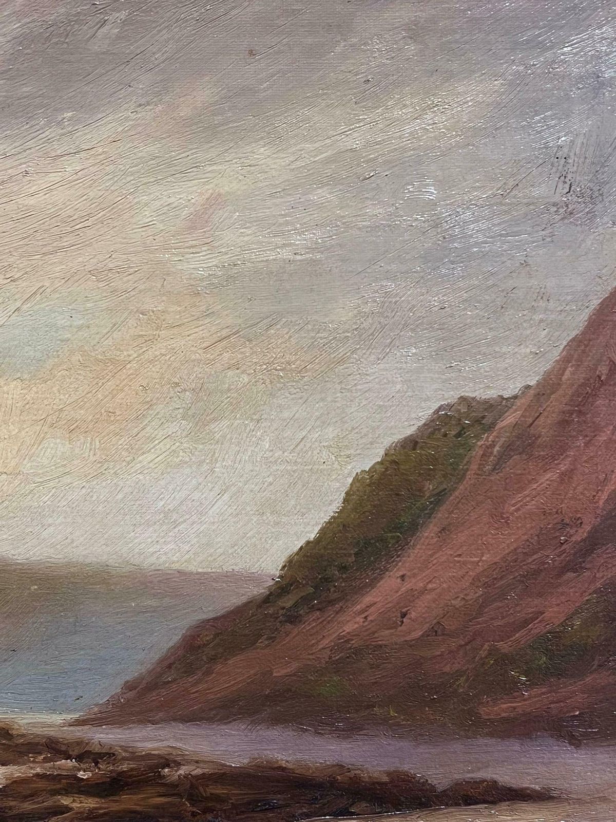 Herbert J. Dayantique American Signed Oil Painting Coastal Landscape Beach Scene & Cliffs photo vinterior