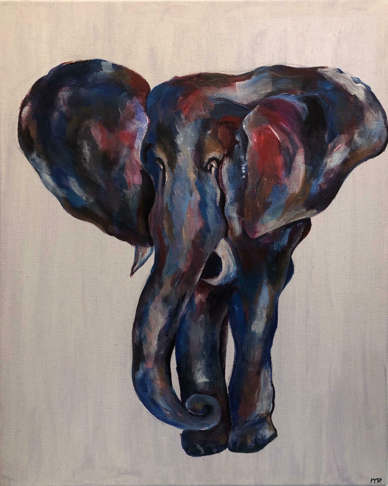 Minty Ramseycolourful Elephant Abstract Painting Modern British Artist2020