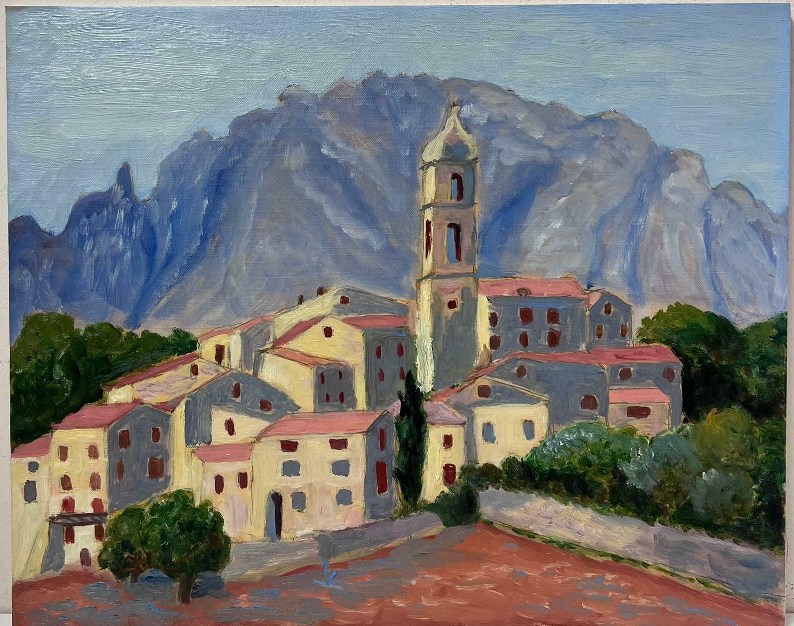 Georges Bordonovecontemporary French Impressionist Oil Red Roof Bell Tower Village Landscape photo 822.0