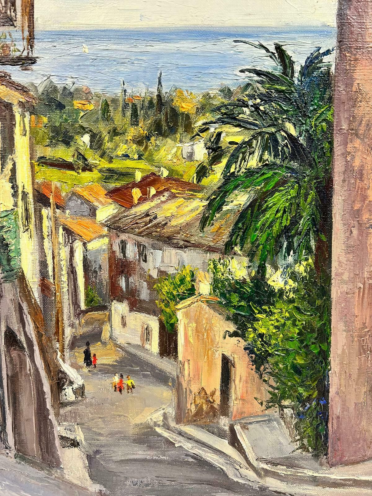 Josine Vignoncagnes Sur Mer 1960's French Post Impressionist Signed Oil Coastal View & Town1960's photo 873.0