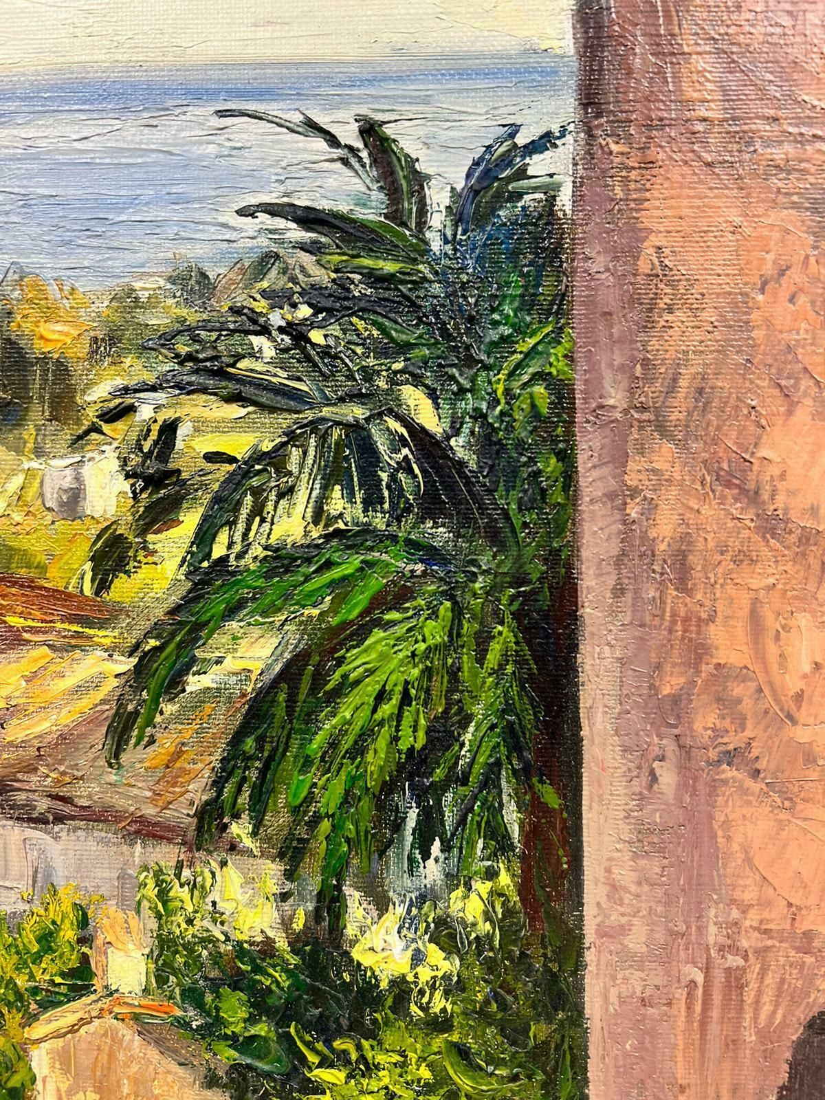 Josine Vignoncagnes Sur Mer 1960's French Post Impressionist Signed Oil Coastal View & Town1960's photo vinterior