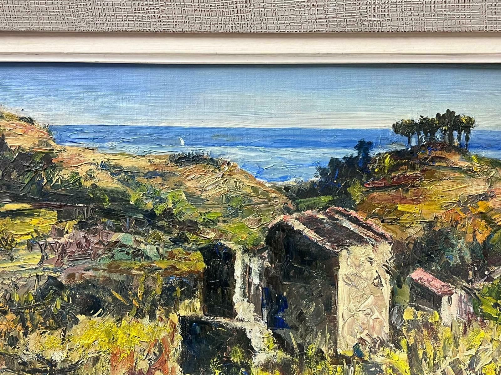Josine Vignon1960s French Post Impressionist Oil Cagnes Sur Mer French Coastline Landscape1950s photo for sale