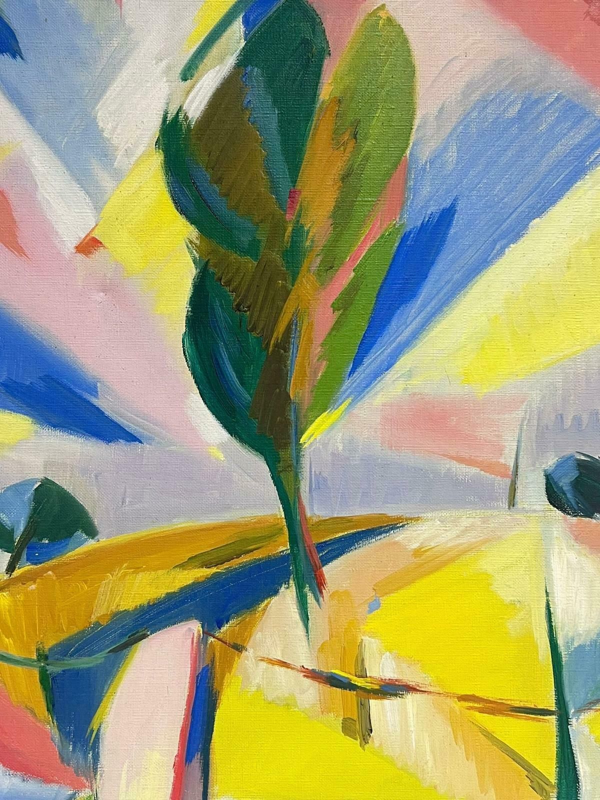 Paul Louis Bolot (French 1918 2003)1960's French Cubist Oil Painting Bright Landscape With Tree Amazing Colors20th Century photo for sale