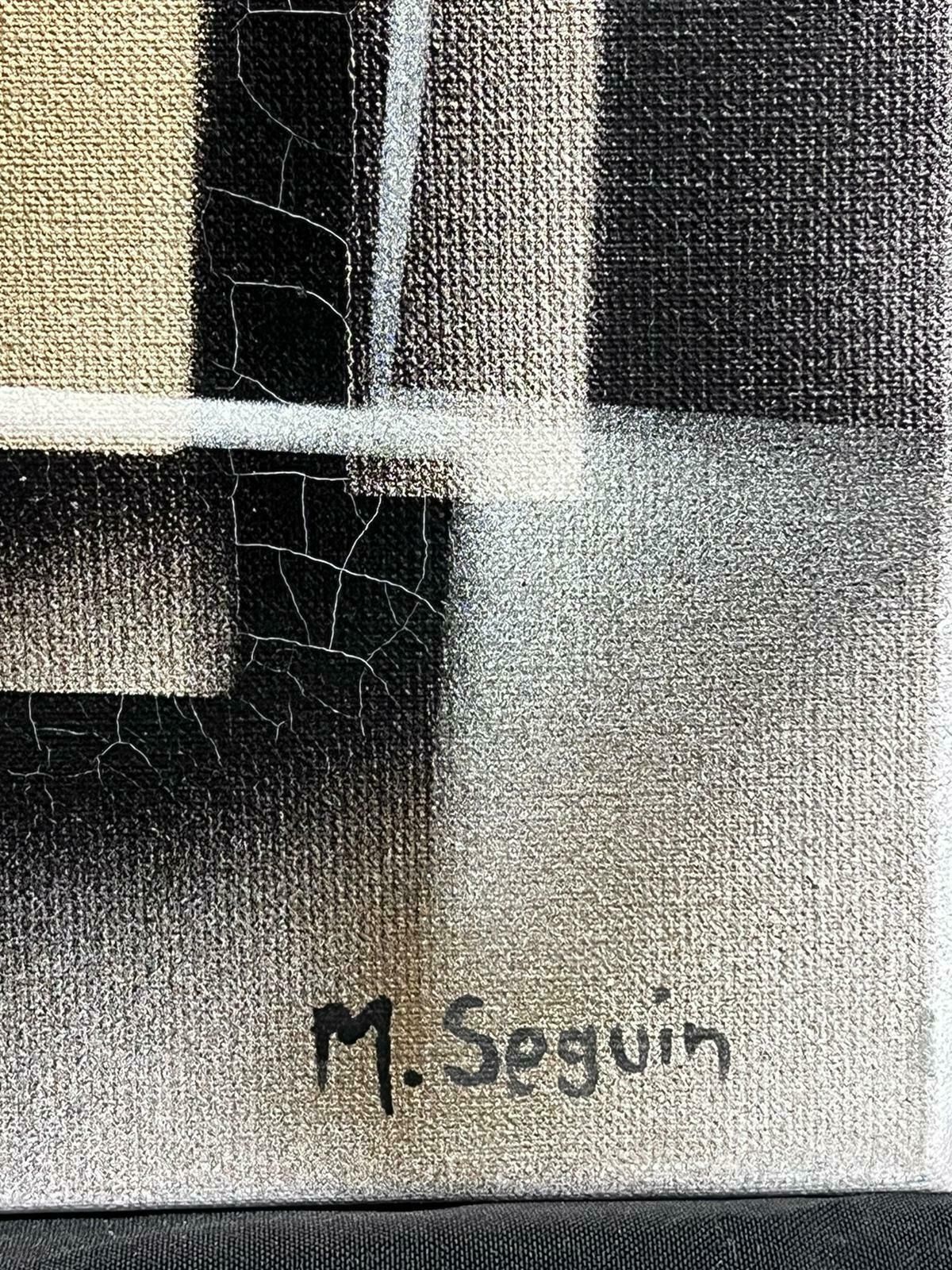 Michel Seguinlarge French Abstract Expressionist Painting Contemporary Gold & Cream And Black photo furniture