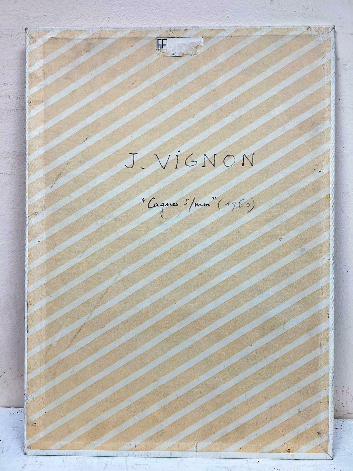 photo furniture Josine Vignoncagnes Sur Mer French Exotic Town Post Impressionist Signed Thick Oil Impasto1960's