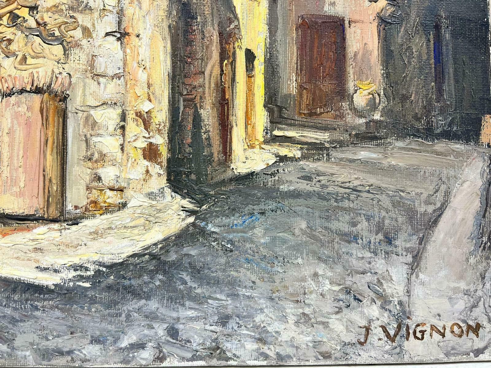 Josine Vignoncagnes Sur Mer French Old Stone Town Post Impressionist Signed Thick Oil Impasto1960's photo for sale