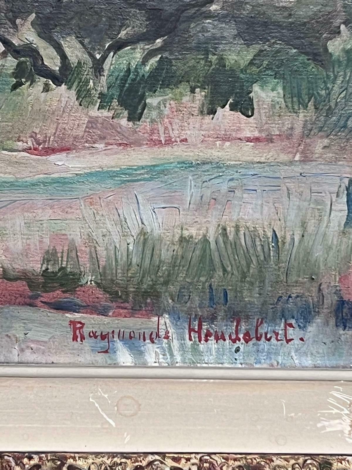 Raymond Heudebert (French 1894 1991)french Post Impressionist Signed Oil Mid Century Provencal Landscape & Village1950's photo vinterior