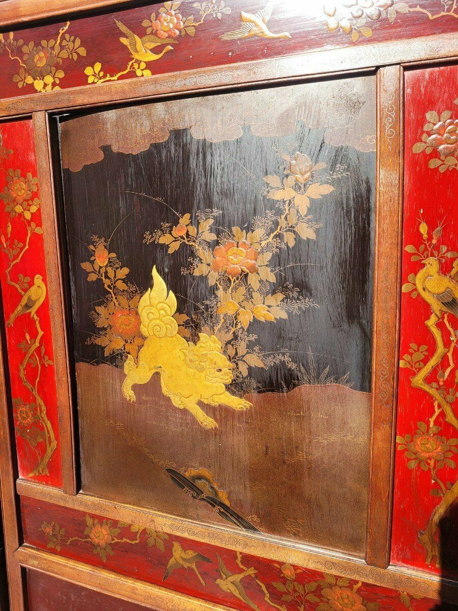 Screen With Lacquer Panels, Meiji Japan, Late 19th Century photo vinterior