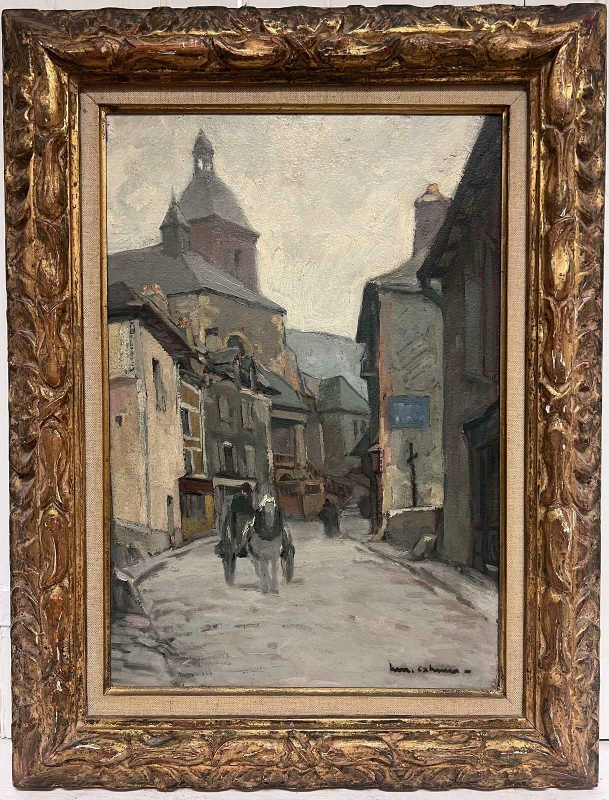 Henri Maurice Cahoursantique French Post Impressionist Signed Oil Old Provencal Village Street