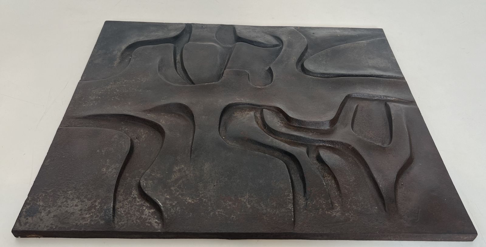 Modernist Cast Iron Fireplace Plate photo for sale