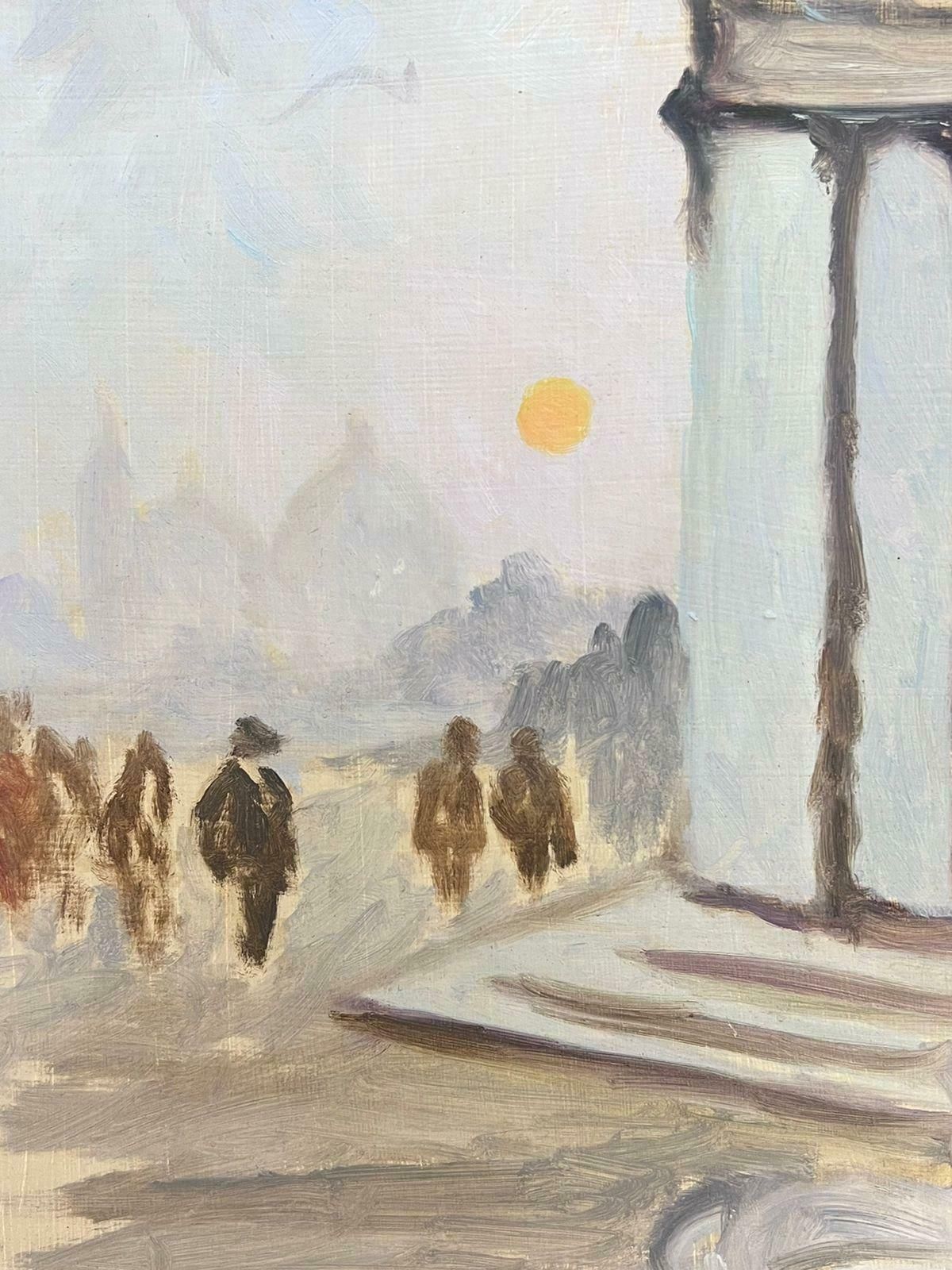 Geza Somerset Paddoncontemporary British Modernist Painting Figures Walking To Grand Hall London photo for sale