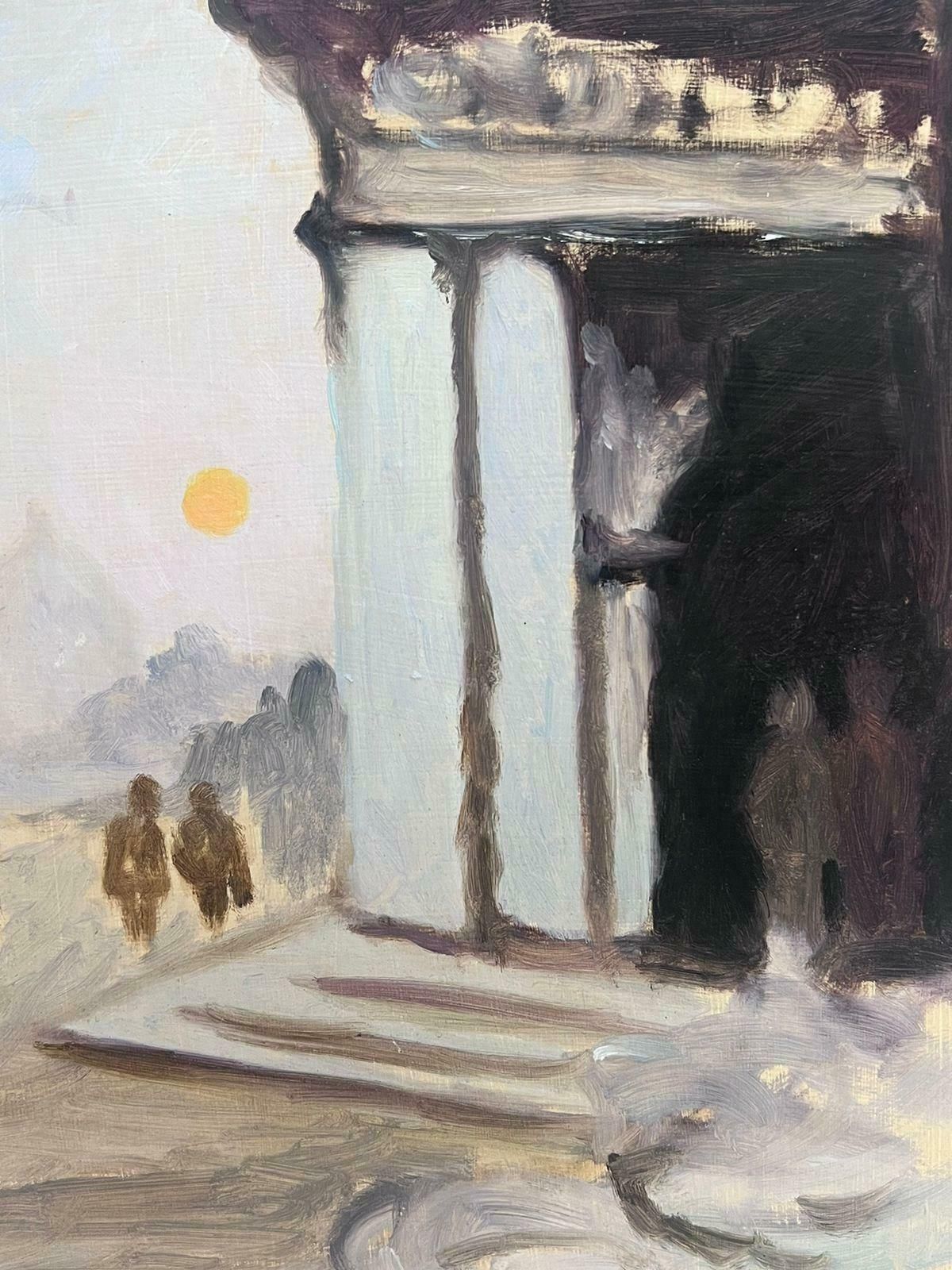 Geza Somerset Paddoncontemporary British Modernist Painting Figures Walking To Grand Hall London photo Art