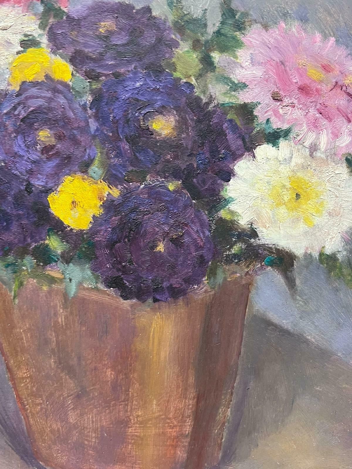 Louise Alixmid 20th Century French Impressionist Oil Still Life Of Flowers Female Artist1940's photo for sale