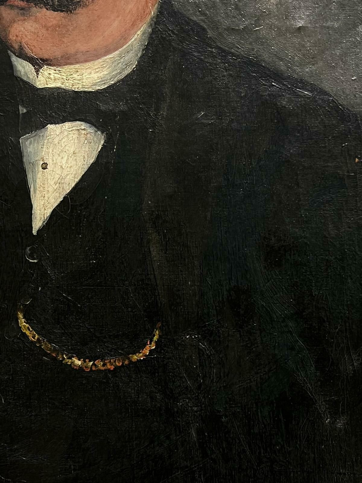 Th. Chevalliercharacterful Portrait French Man With Hat & Pipe Signed & Dated 1903 Oil Paint1903 photo furniture