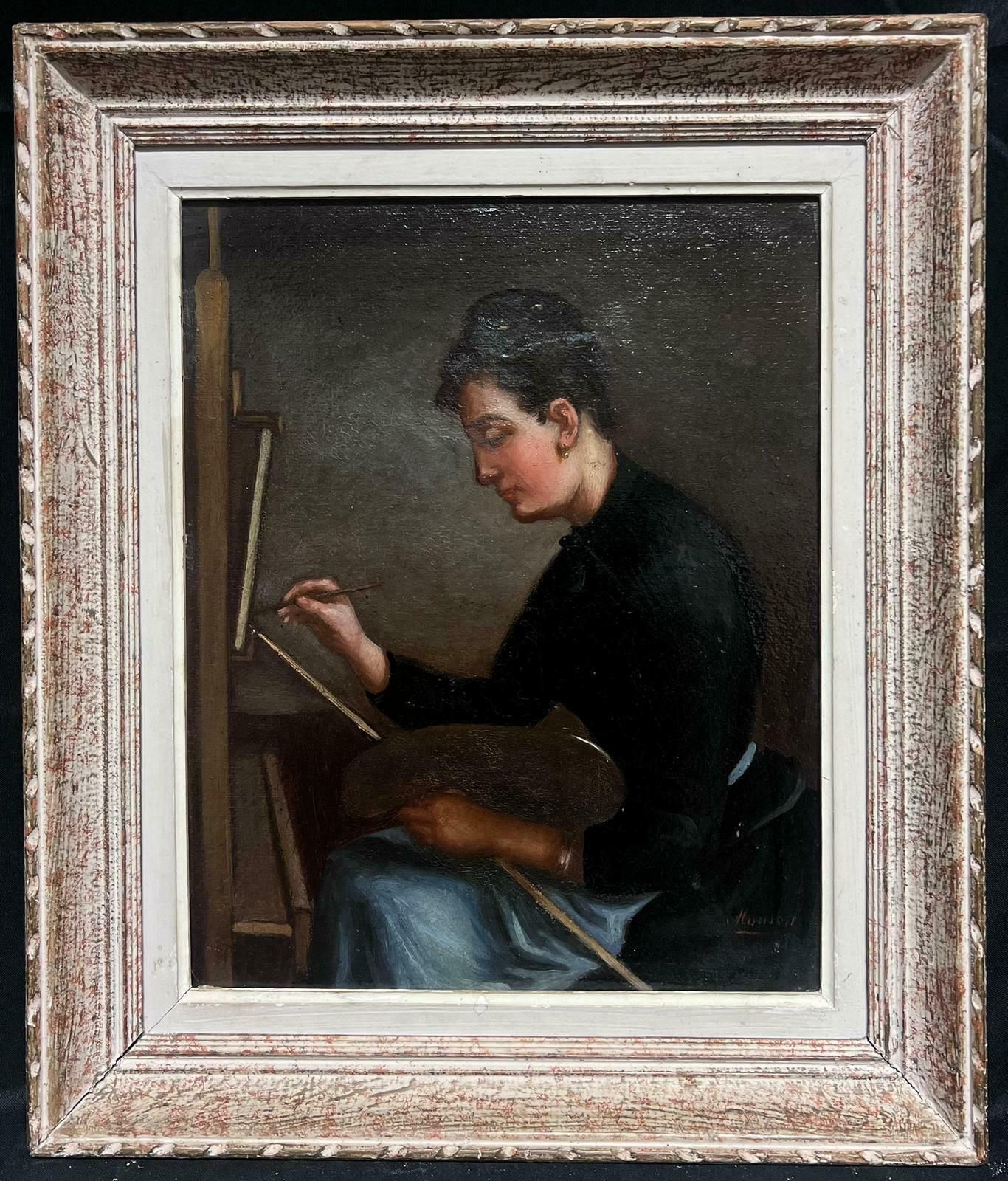 French Schoolearly 20th Century French Signed Oil Painting Female Artist Painting At Easel