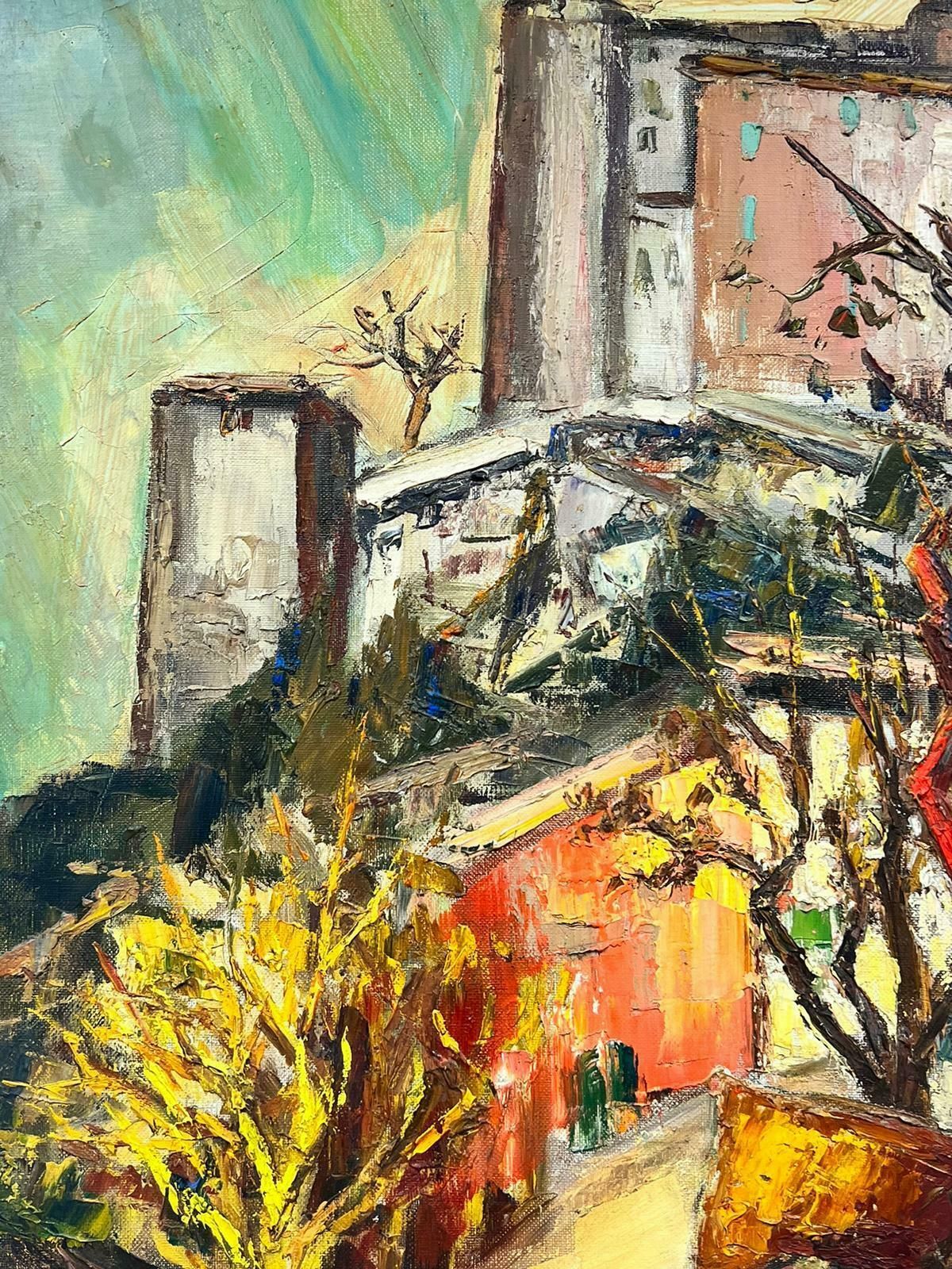 Josine Vignon1960’s French Oil Provençal Village Figure Walking With Donkey Post Impressionis1960's photo Art