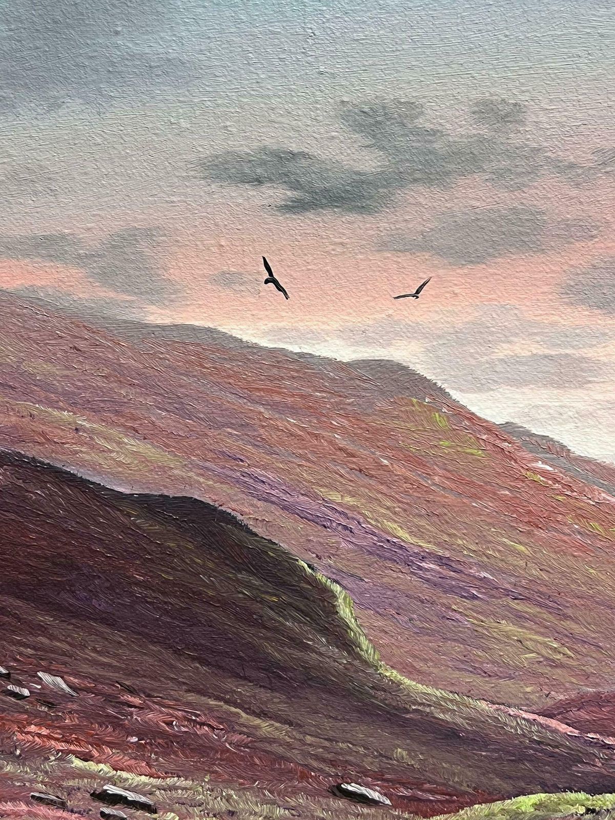 Brian Horsewellscottish Highlands Sunset Atmospheric Sky River Landscape Signed British Oil photo vinterior
