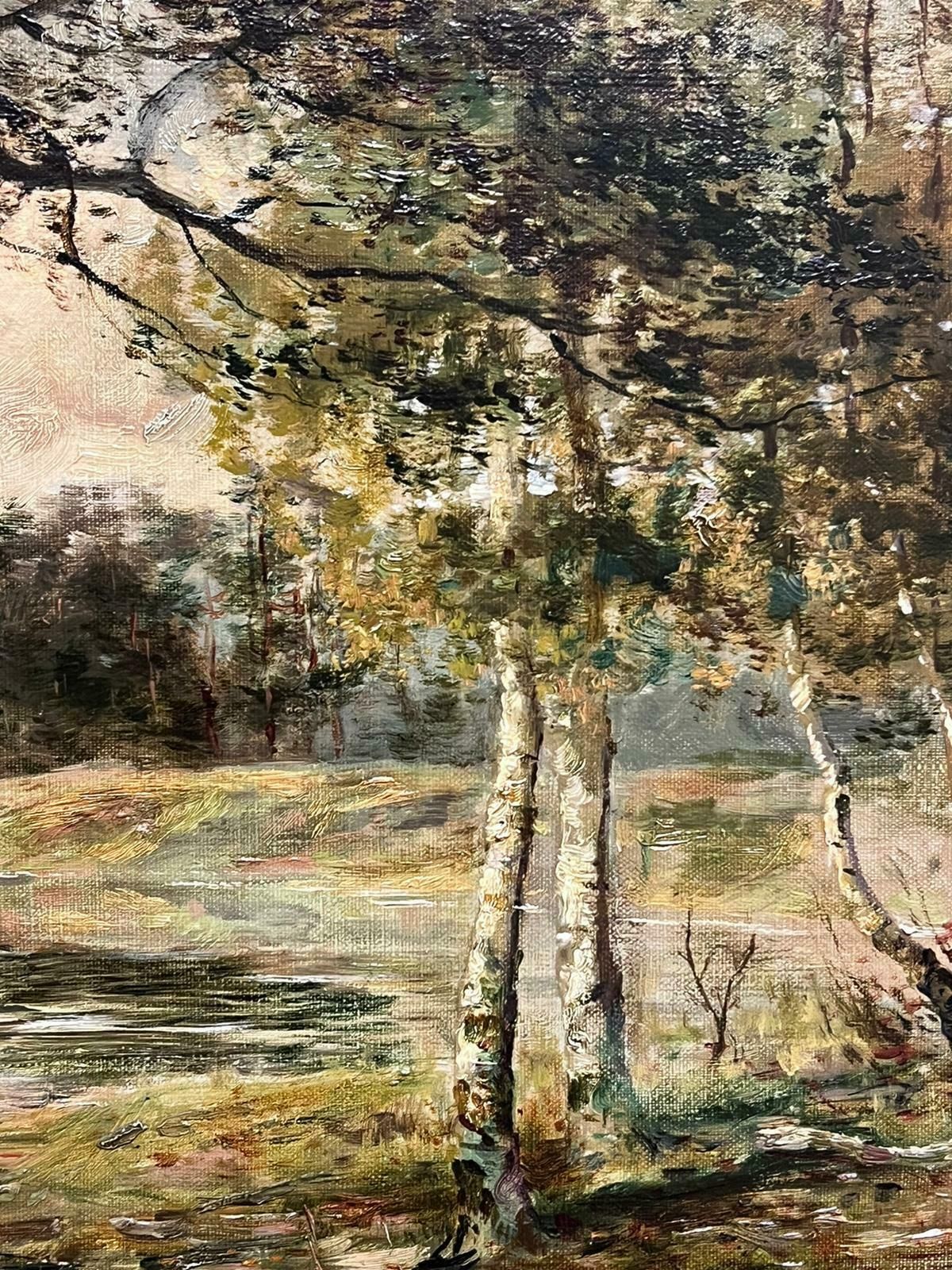 John Hamilton Glassfine Victorian Scottish Oil Painting Figures In Highland Loch Landscape Signed photo 1436.0