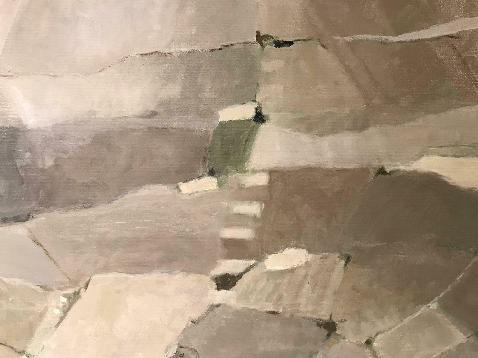 Yvette Dubois Habasquehuge French Abstract Oil Painting Cubist Shapes & Shades Moody Atmospheric Tonesc.2010 photo 3590.0