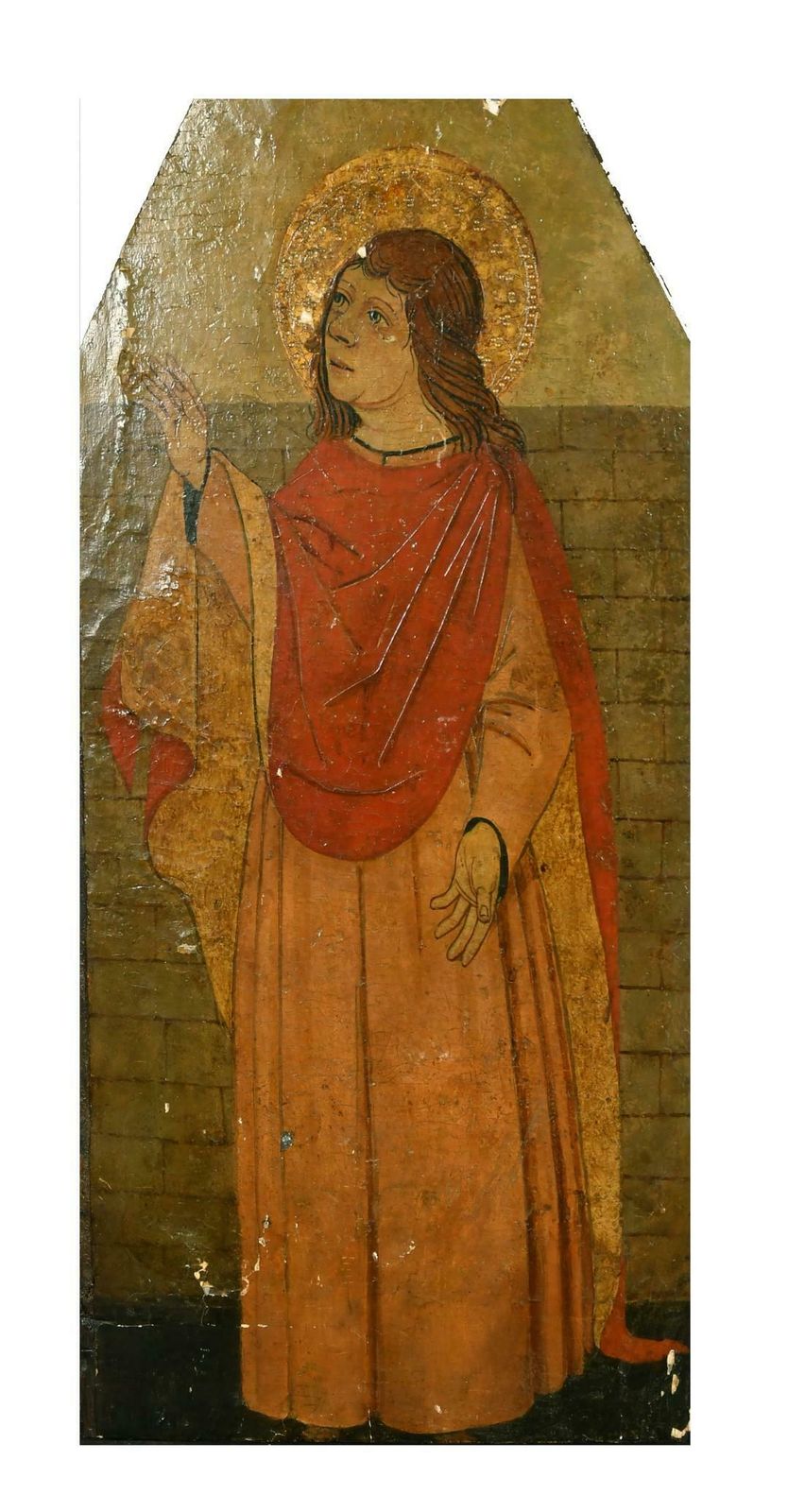 Unknown19th Century Continental School Oil Painting Wood Panel Study Of A Saint19th Century