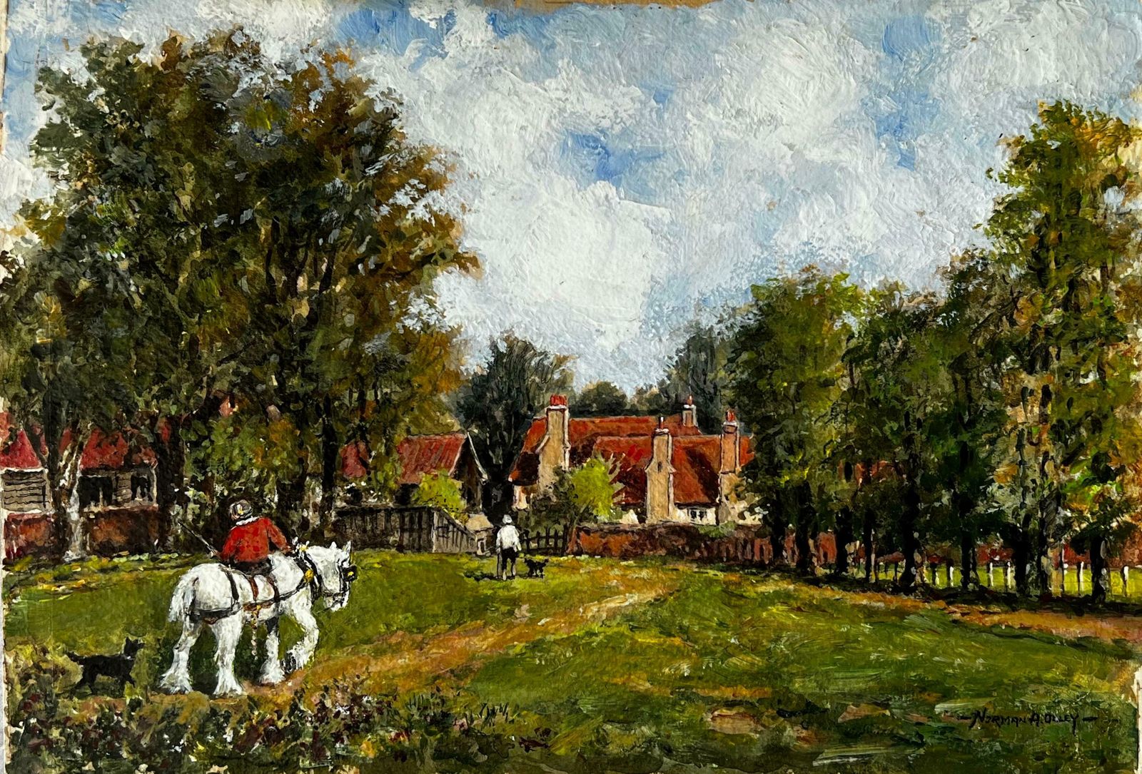 Norman A Olleyan Warm October Day At The British Manor Farm