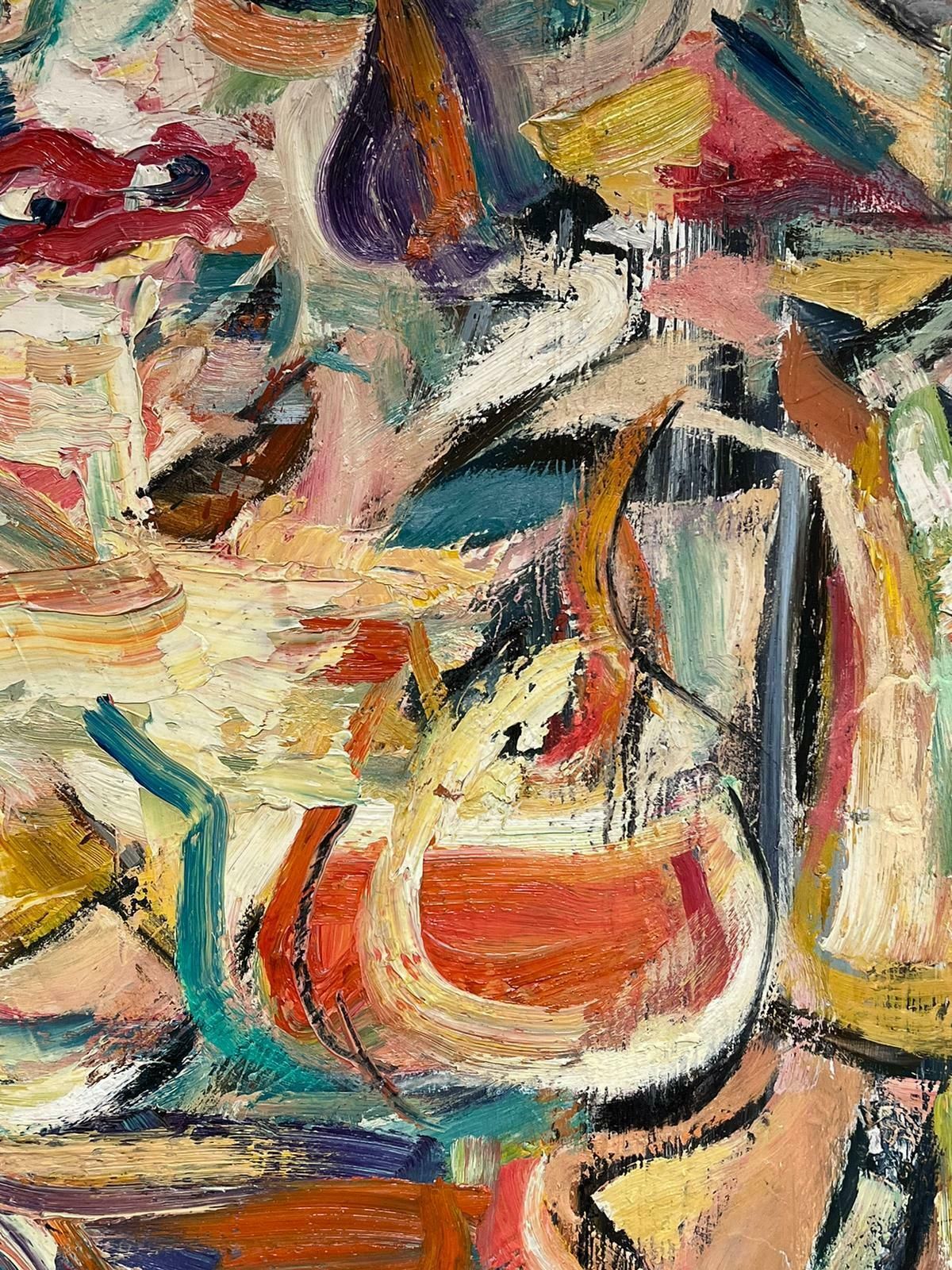 French Schoolmid 20th Century French Expressionist Abstract Portrait Very Thick Impasto Oil photo buy