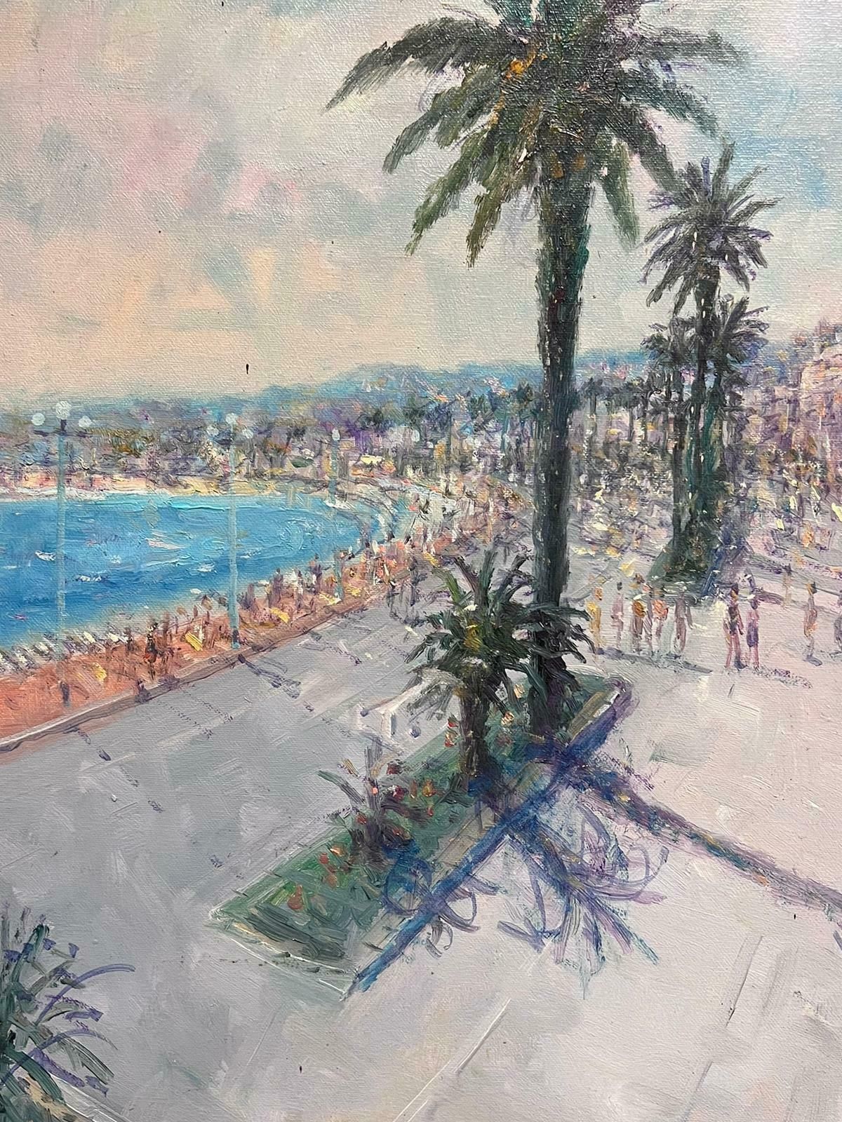 Laszlo Ritterthe Negresco Note Nice Promenade Des Anglais Large Impressionist Oil Painting1950's photo Art