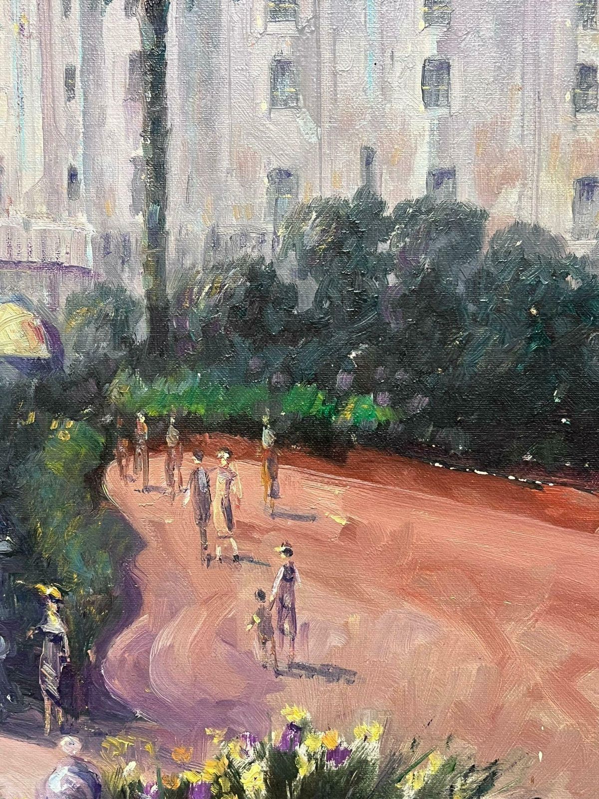 Laszlo Ritterthe Negresco Note Nice Promenade Des Anglais Large Impressionist Oil Painting1950's photo vintage