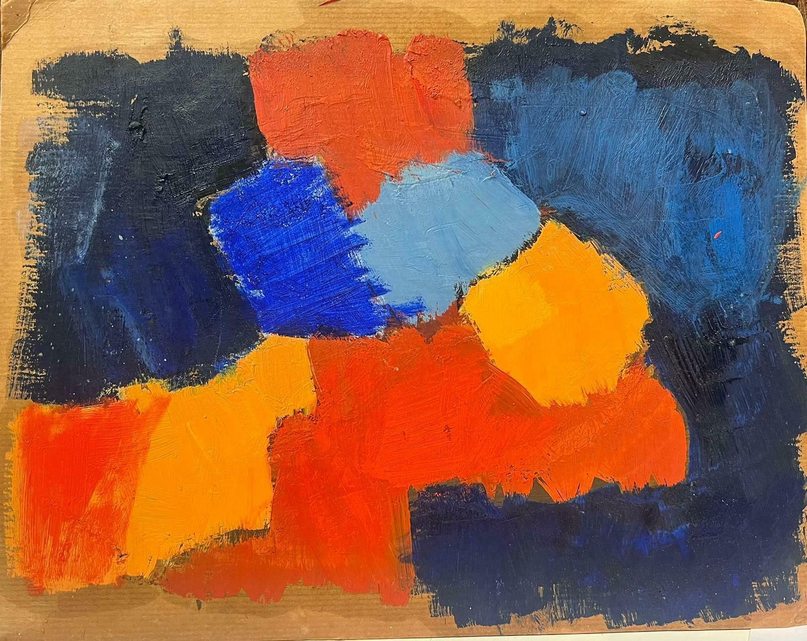 Elisabeth Hahn20th Century German Modernist Oil Painting Blue Orange And Yellow Abstract20th Century photo furniture