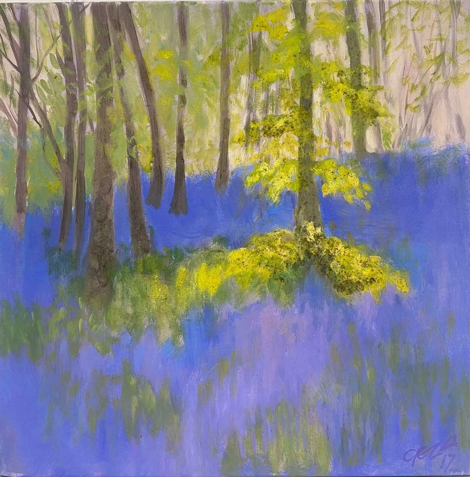 Geza Somerset Paddonthe Bluebell Wood Contemporary British Modernist Oil Painting2017