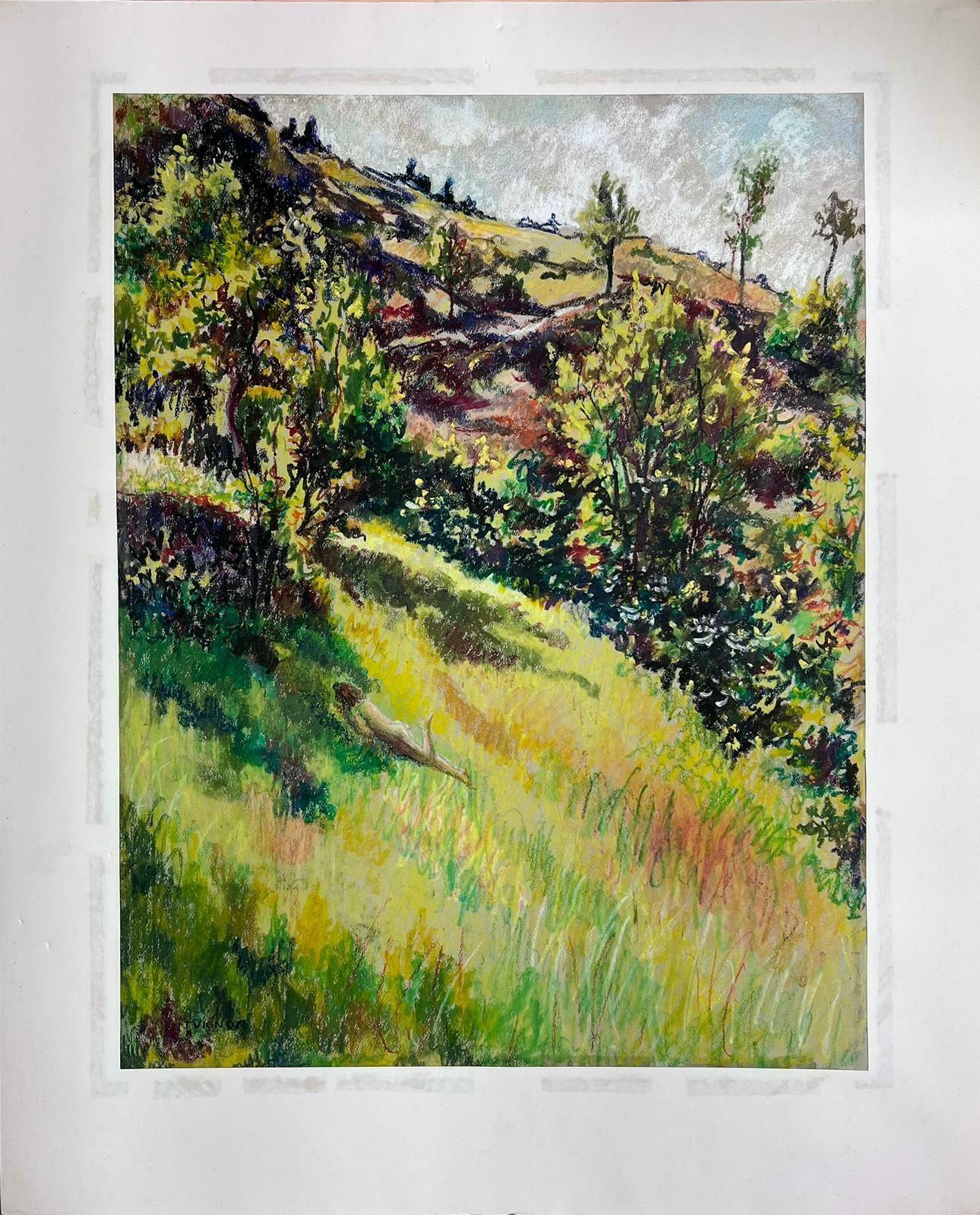 Josine Vignon1950s French Post Impressionist Nude Figure Laying In The Summers Day Fields1950s photo furniture