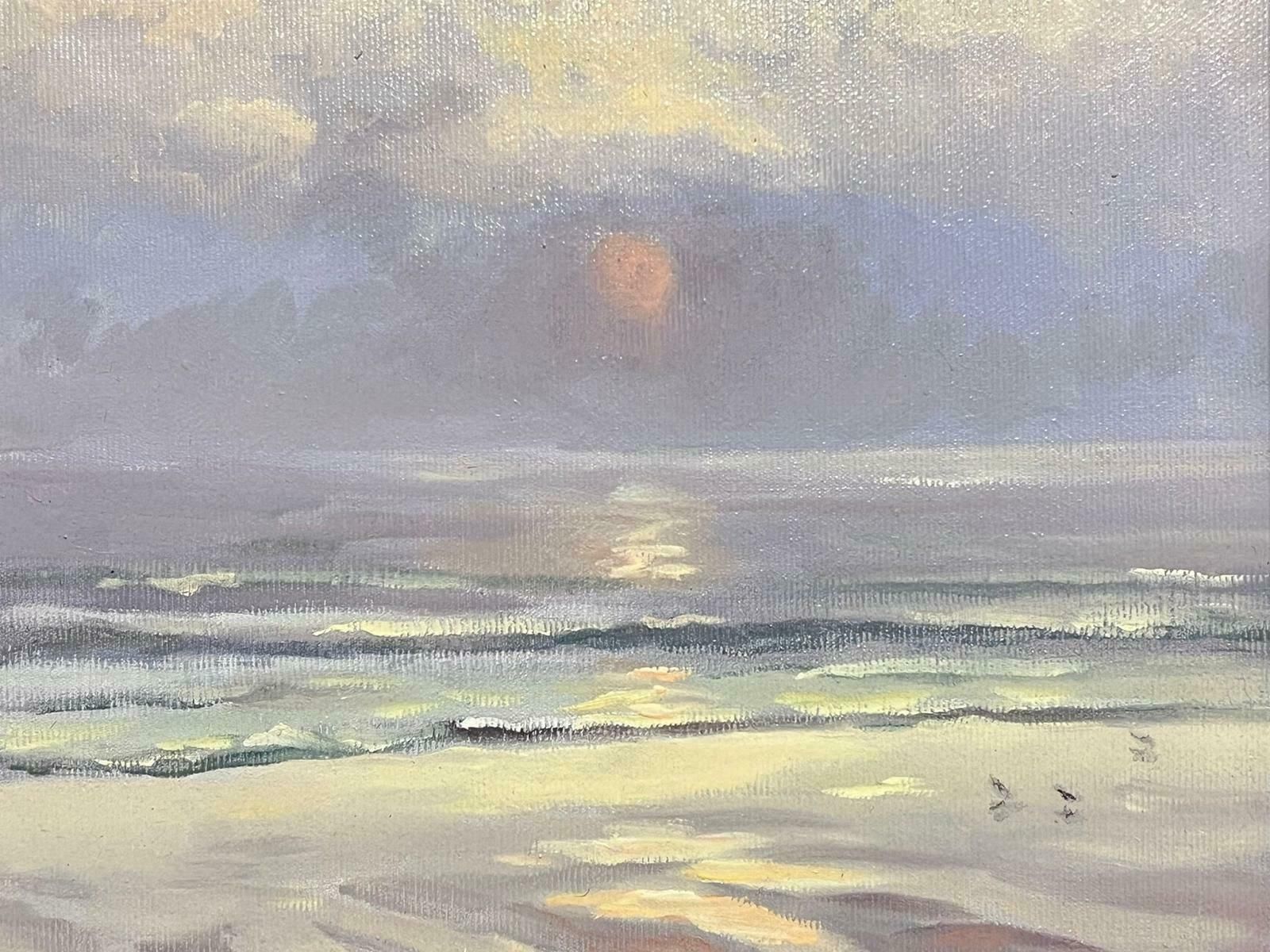Georges Bordonovecontemporary French Impressionist Oil Sunrise Over Sea, Framed Painting photo 822.0