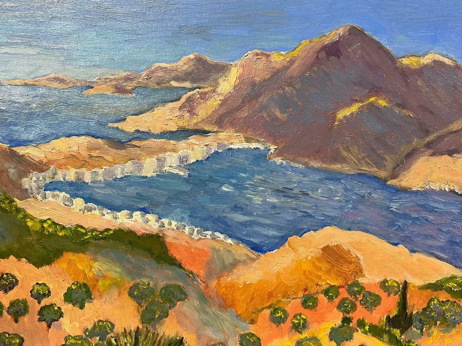 Georges Bordonovecontemporary French Impressionist Oil Olive Groves Mediterranean Sea photo vinterior