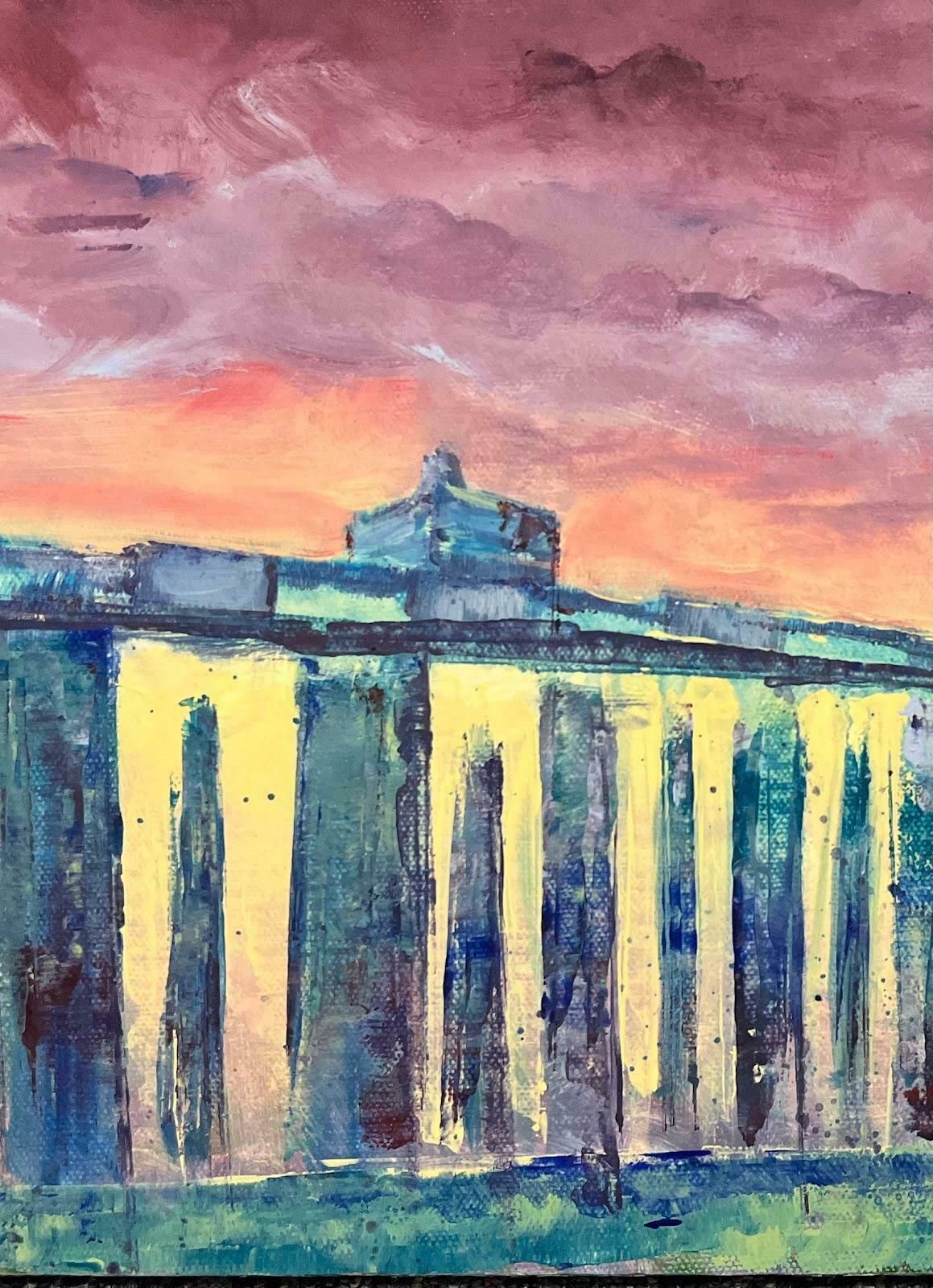 Minty Ramseycolourful Abstract Acrylic Painting Contemporary British Sunset Over Greenwich2024 photo 667.0