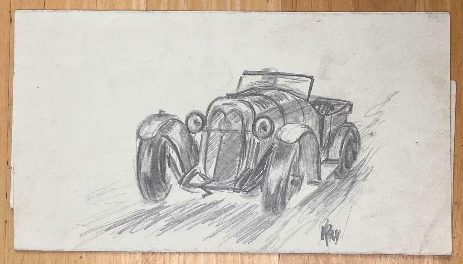 K.B. White1935 Auburn 851 Sc Boattail Speedster Concept Pencil Illustrationearly 20th Century photo furniture