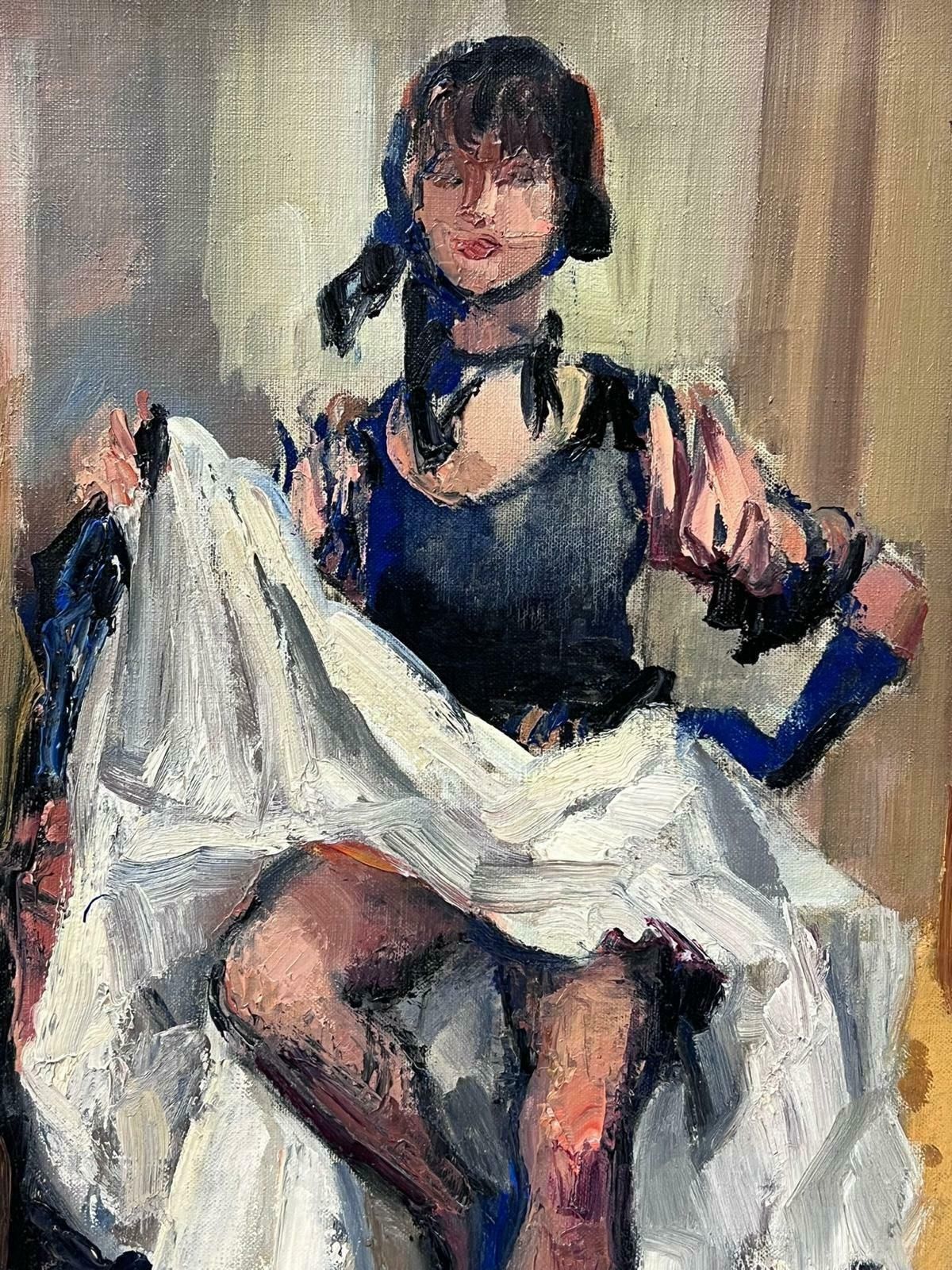 Josine Vignon1950s French Post Impressionist Oil Moulin Rouge Can Can Female Dancer1950s photo Art
