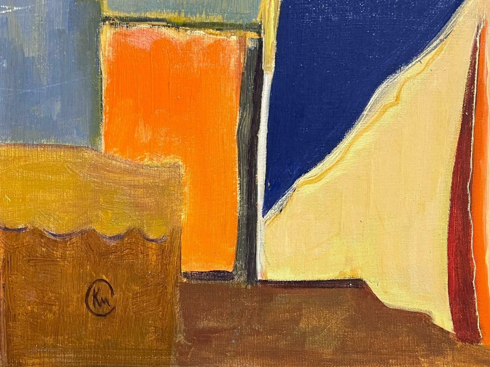 Kathleen Crowmodern British Cubist Oil Painting Still Life Composition Large Original Signed photo for sale
