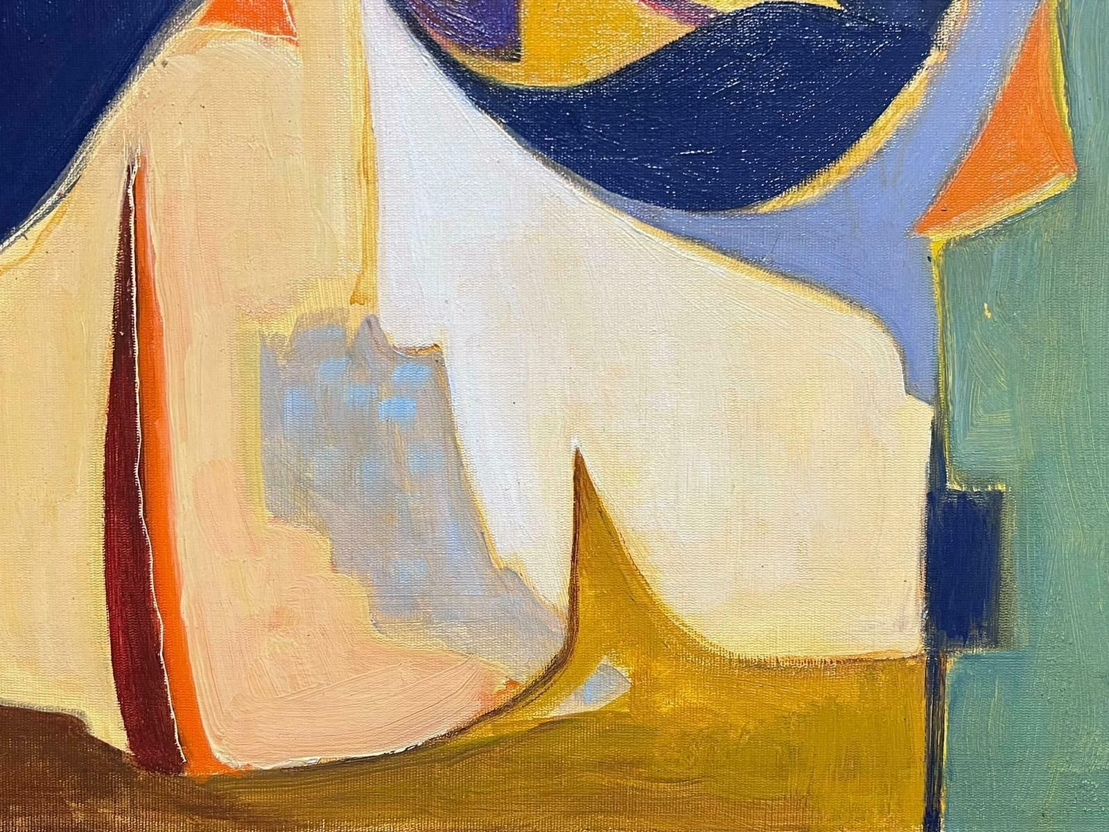 Kathleen Crowmodern British Cubist Oil Painting Still Life Composition Large Original Signed photo Art