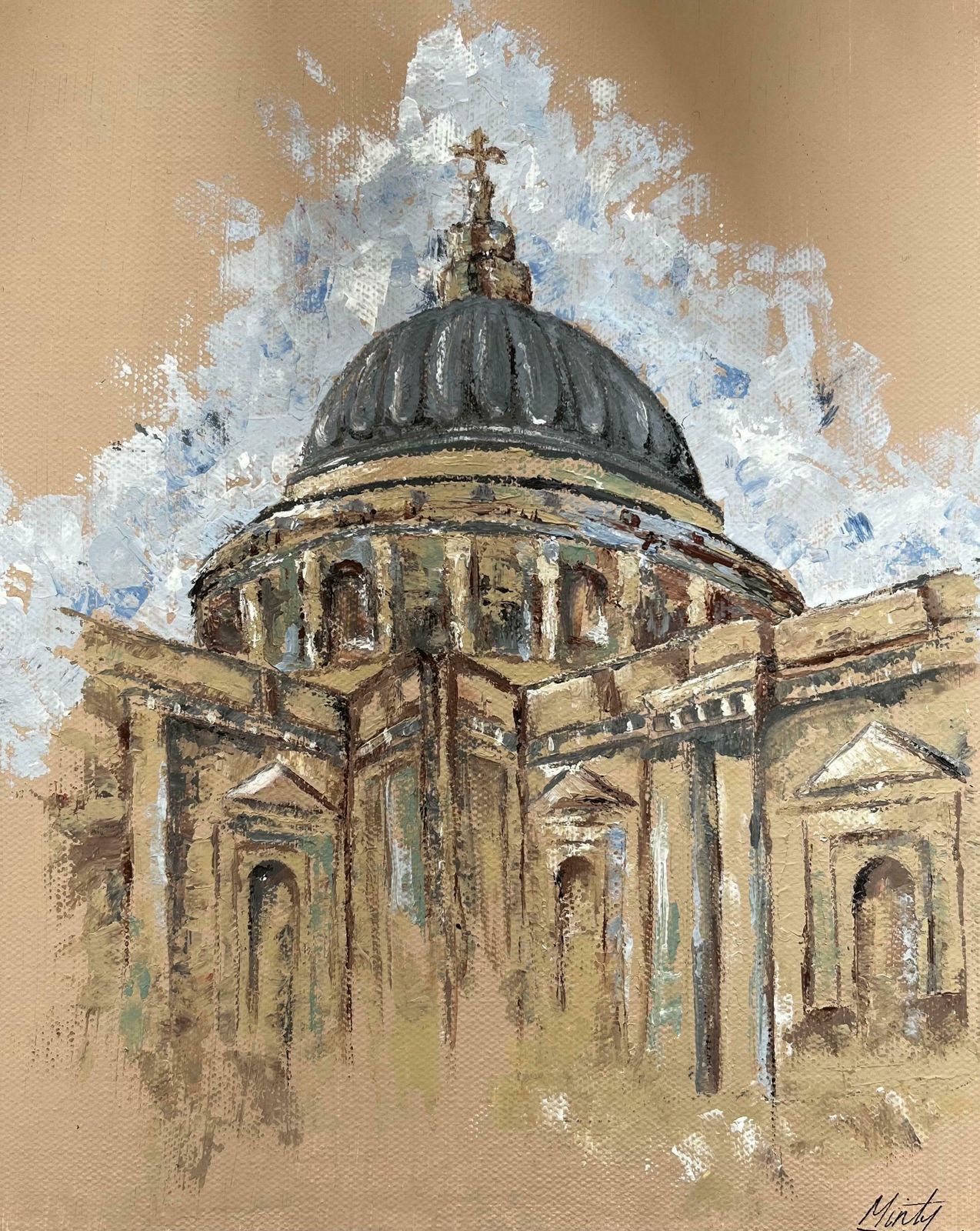Minty Ramseyst Pauls Cathedral London Skyline Painting Contemporary British Artist 2024 photo furniture