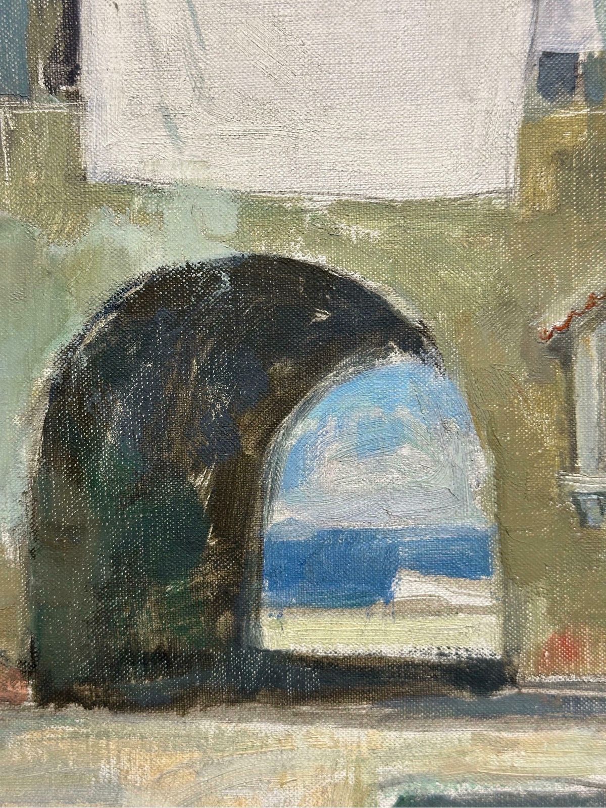 photo furniture Maurice Delavierfrench Impressionist Oil Painting Clothes Drying Washing Line Venice Courtyard1985