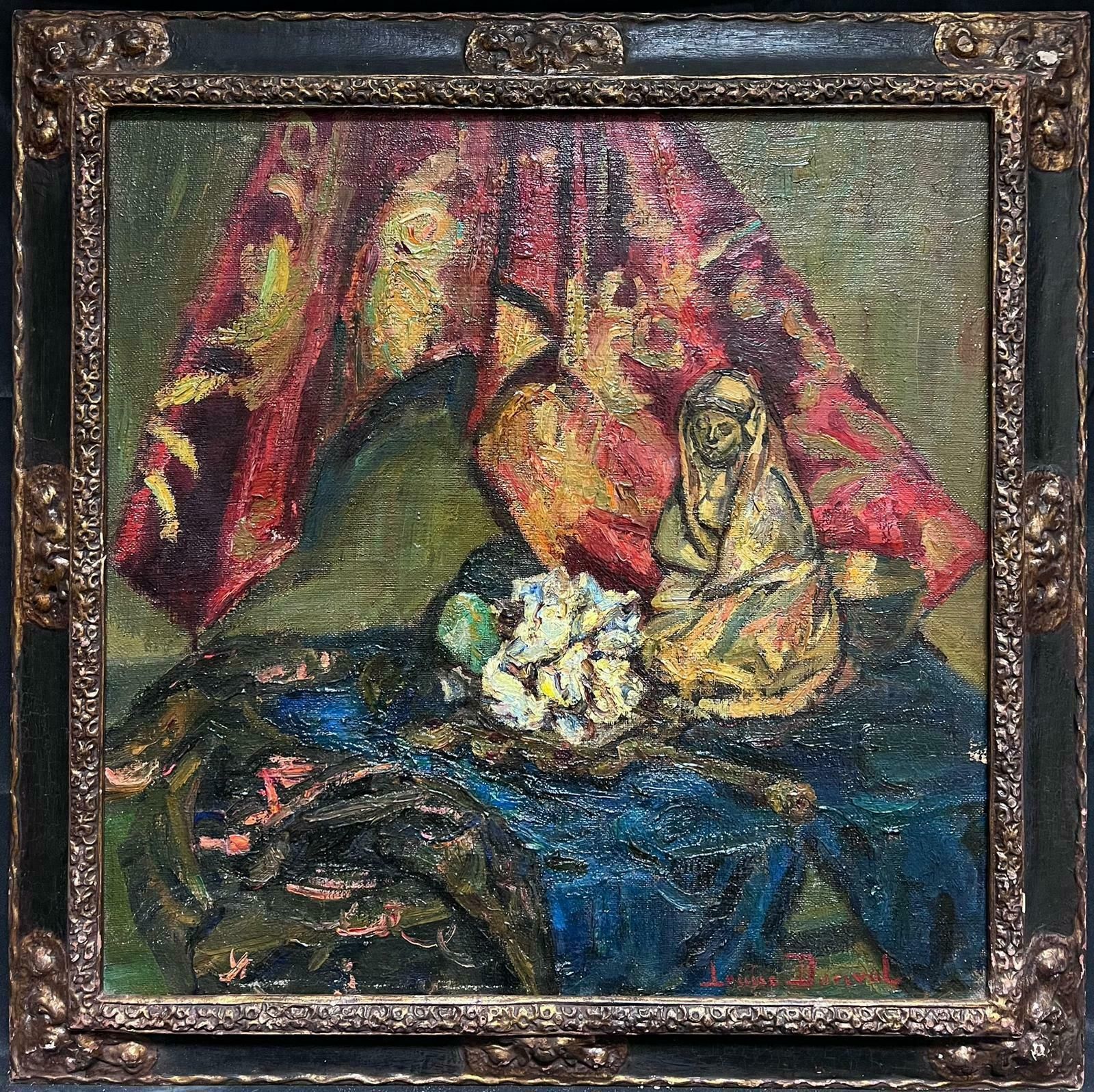 Louise Derival1900's French Post Impressionist Signed Oil Female Artist Still Life Objects1900's
