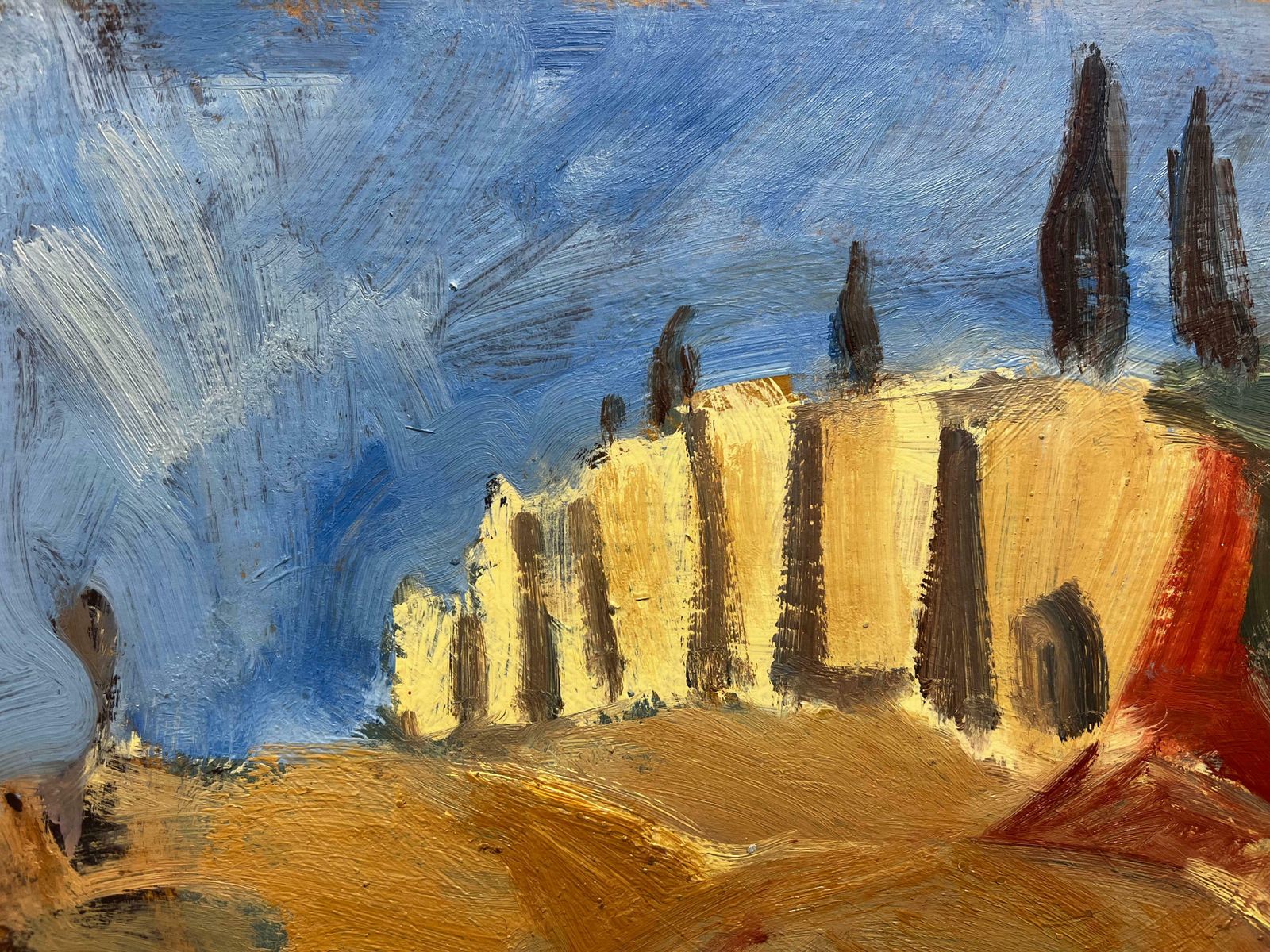 Elisabeth Hahn20th Century German Modernist Oil Painting Over The Cliffs20th Century photo furniture
