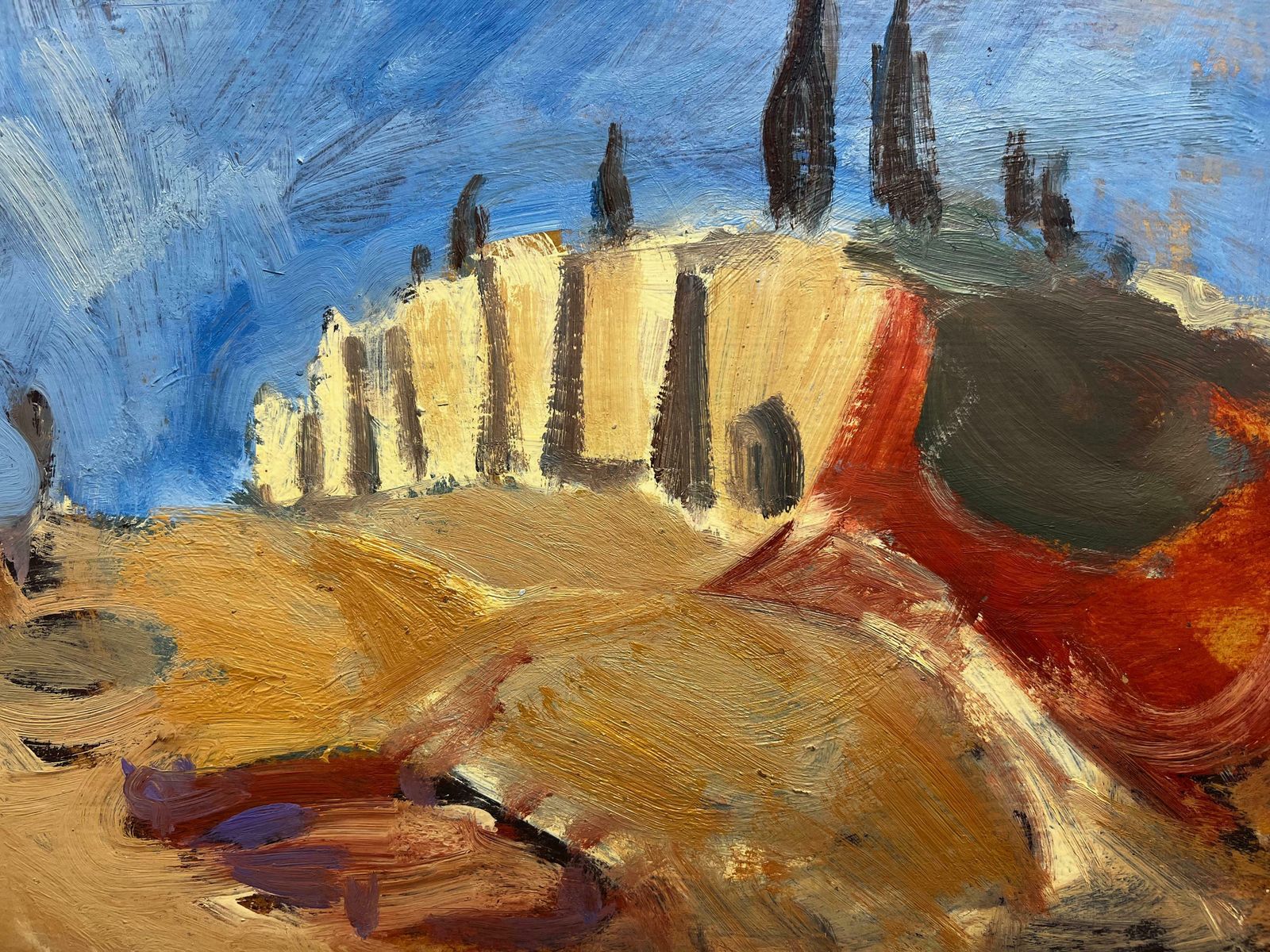 Elisabeth Hahn20th Century German Modernist Oil Painting Over The Cliffs20th Century photo for sale