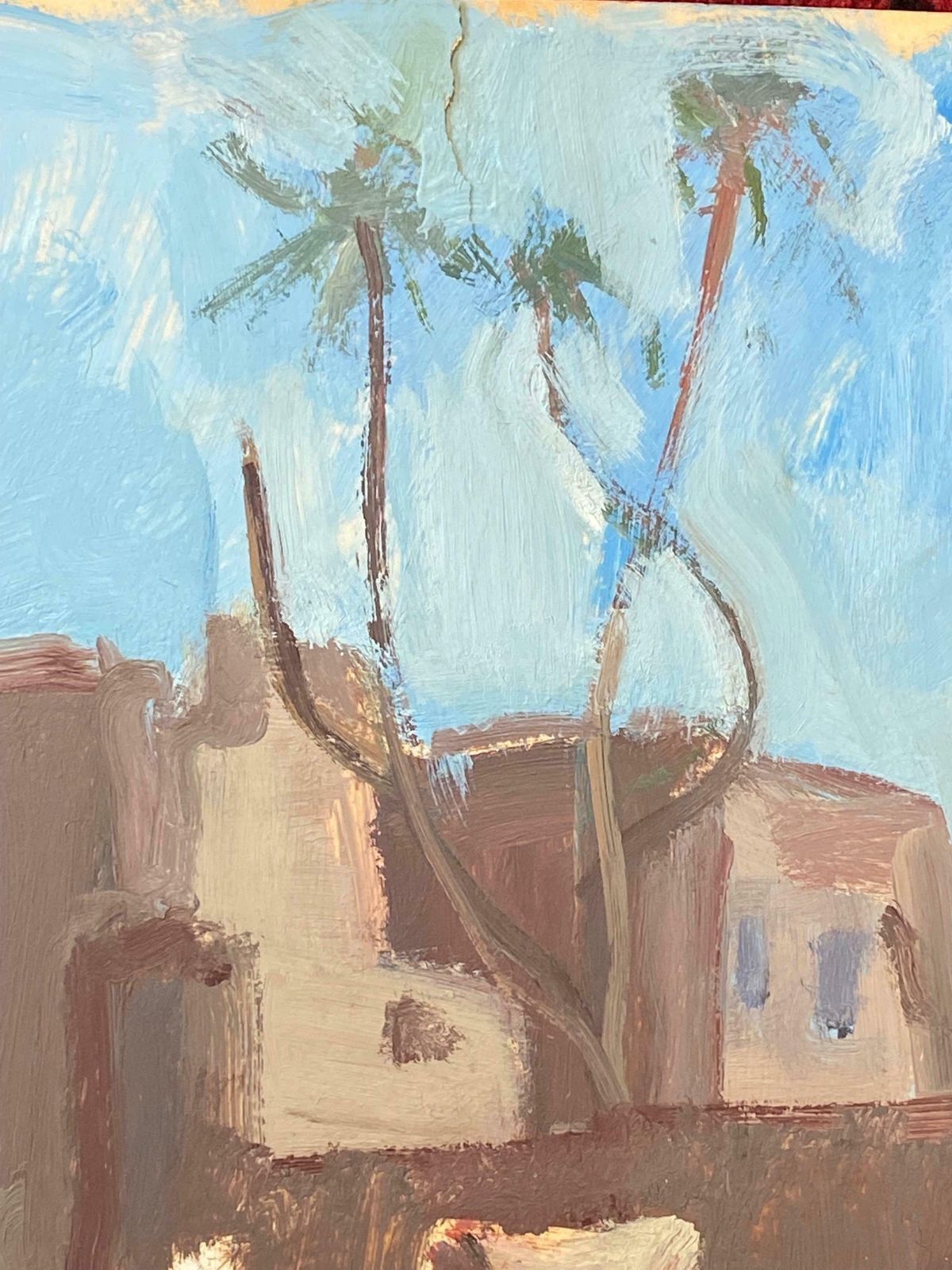 Elisabeth Hahn20th Century German Modernist Oil Painting North African Town & Figures20th Century photo Art