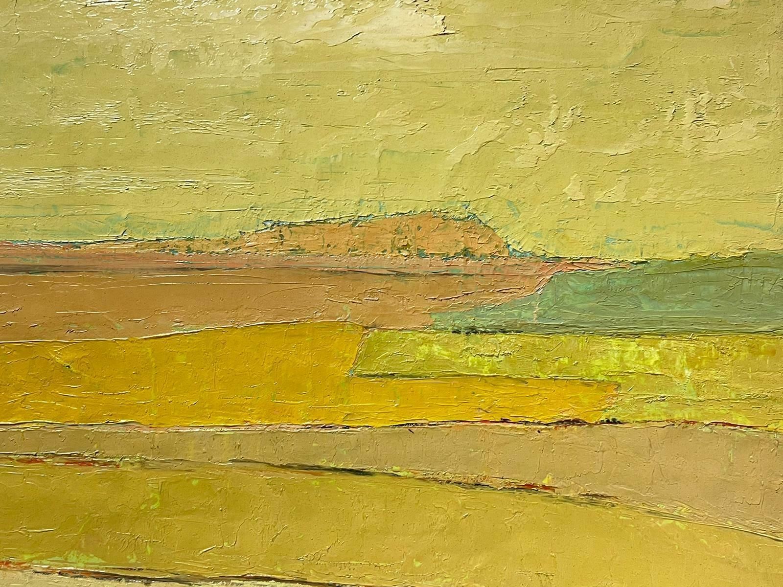 Lucien Gondretfrench Modernist 20th Century Oil Painting Yellow Landscape Cubist Composition photo Art