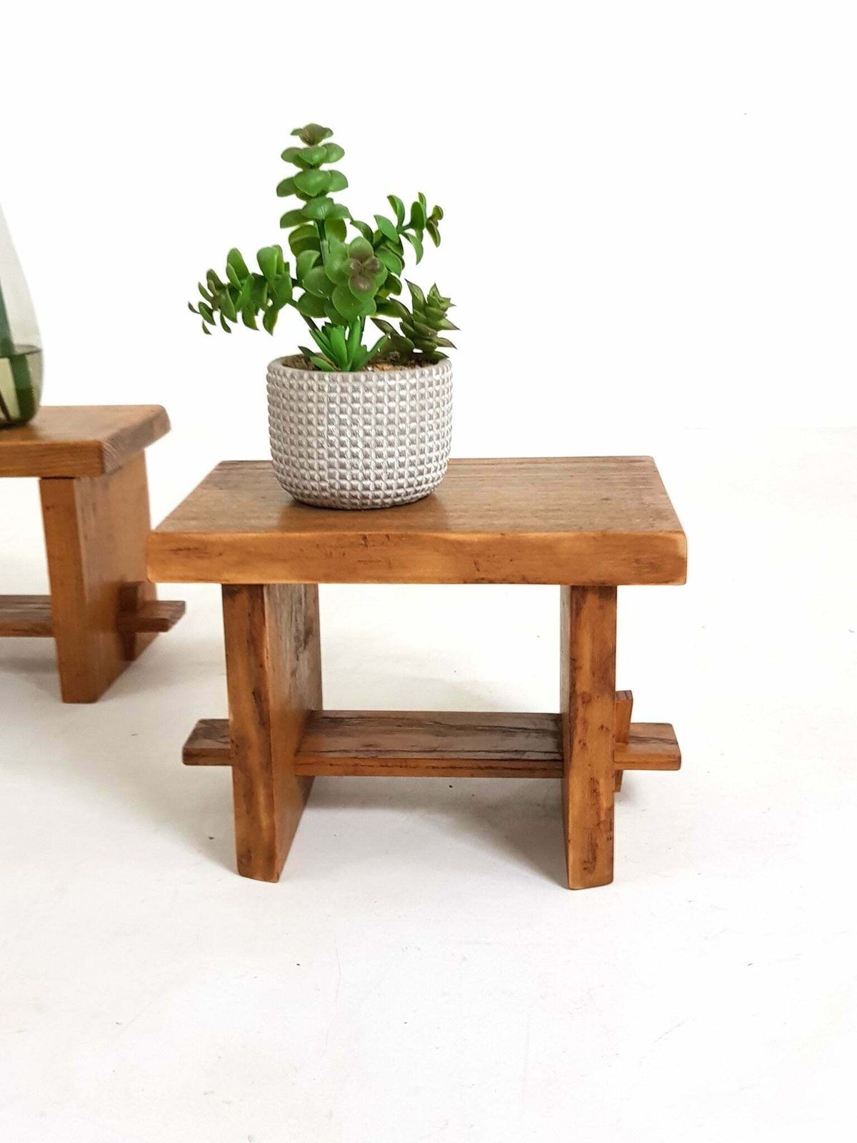 Vintage Oak Plant Stands / Small Tables / Speaker Stands photo vinterior