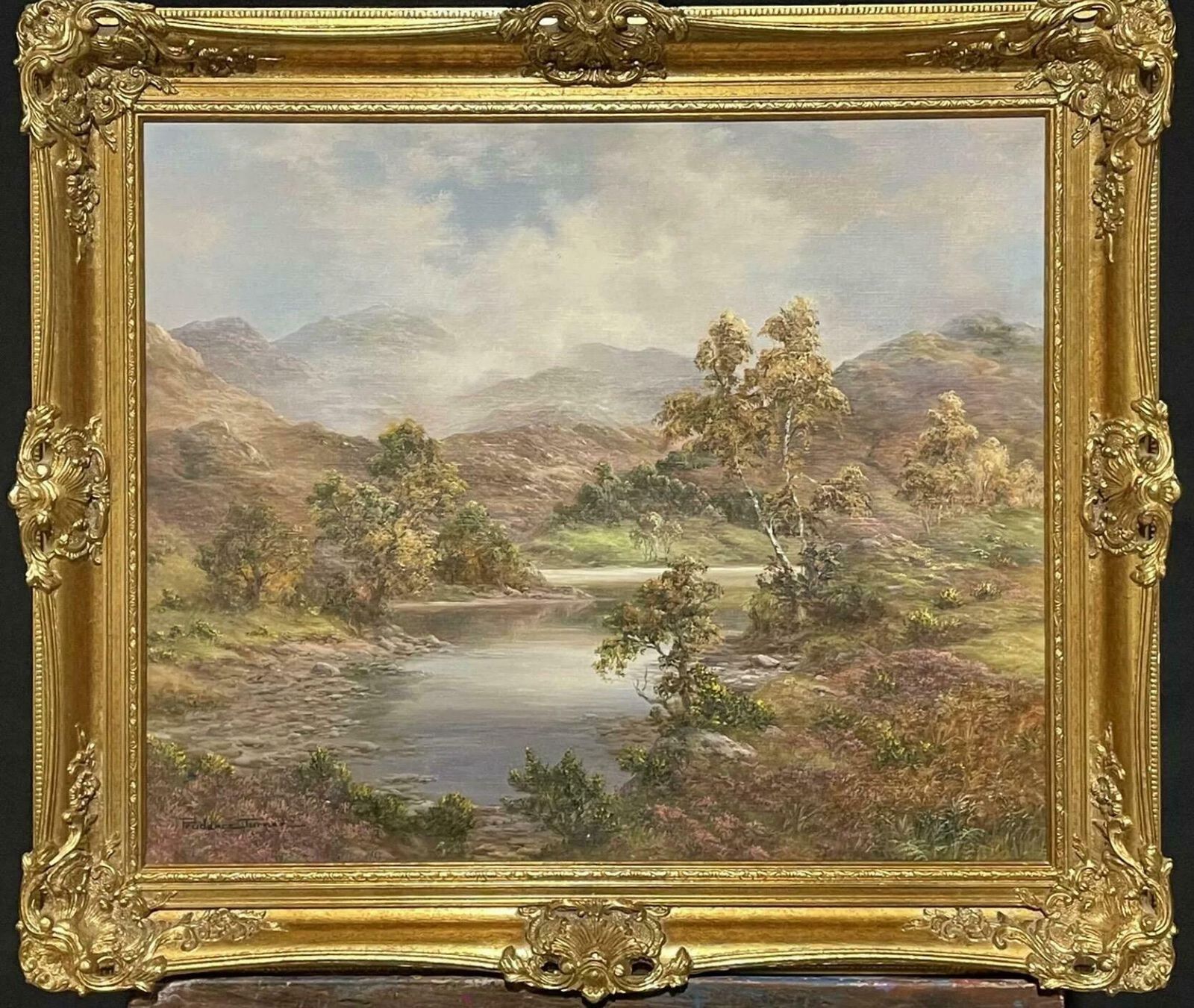 Prudence Turnerprudence Turner (B.1930) Large Signed Oil  Scottish Highlands Loch & Mountainsc. 1970's