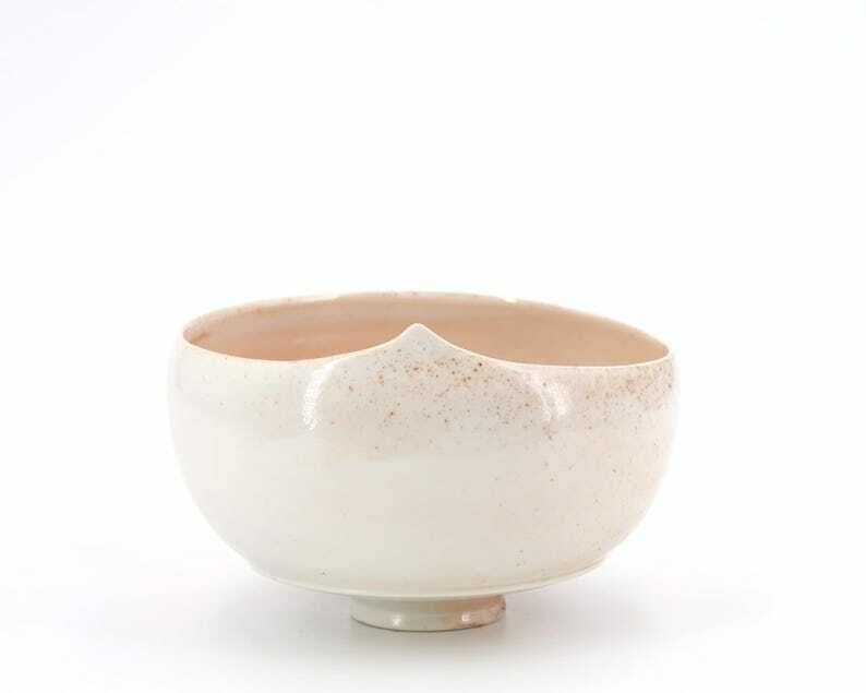 French White Porcelain Bowl Dish By Isabelle Daucourt, Saint Amand En Puisaye, France / Art, Beige, Ceramic photo for sale
